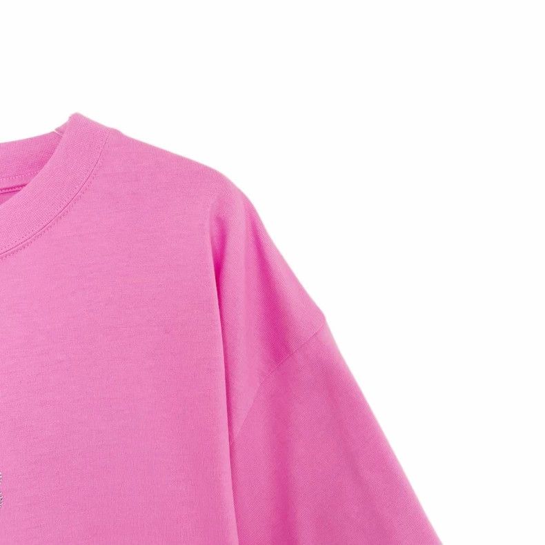Balenciaga Balenciaga Pink Lettering Logo Pattern Round Neck Short Sl Size US L / EU 52-54 / 3 - 8 Thumbnail