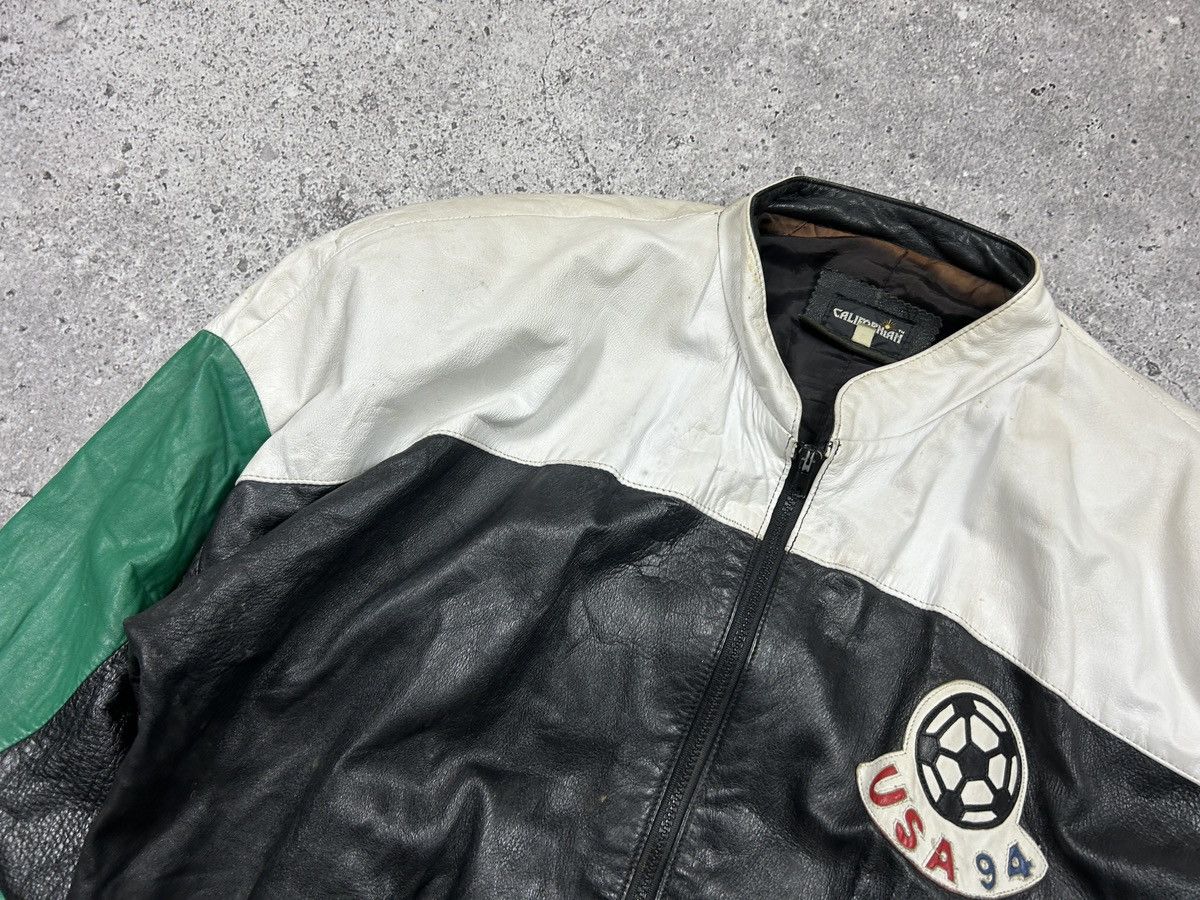Mexicana × Vintage 1996 Mexico World Cup Usa Leather Jacket Size US L / EU 52-54 / 3 - 6 Thumbnail