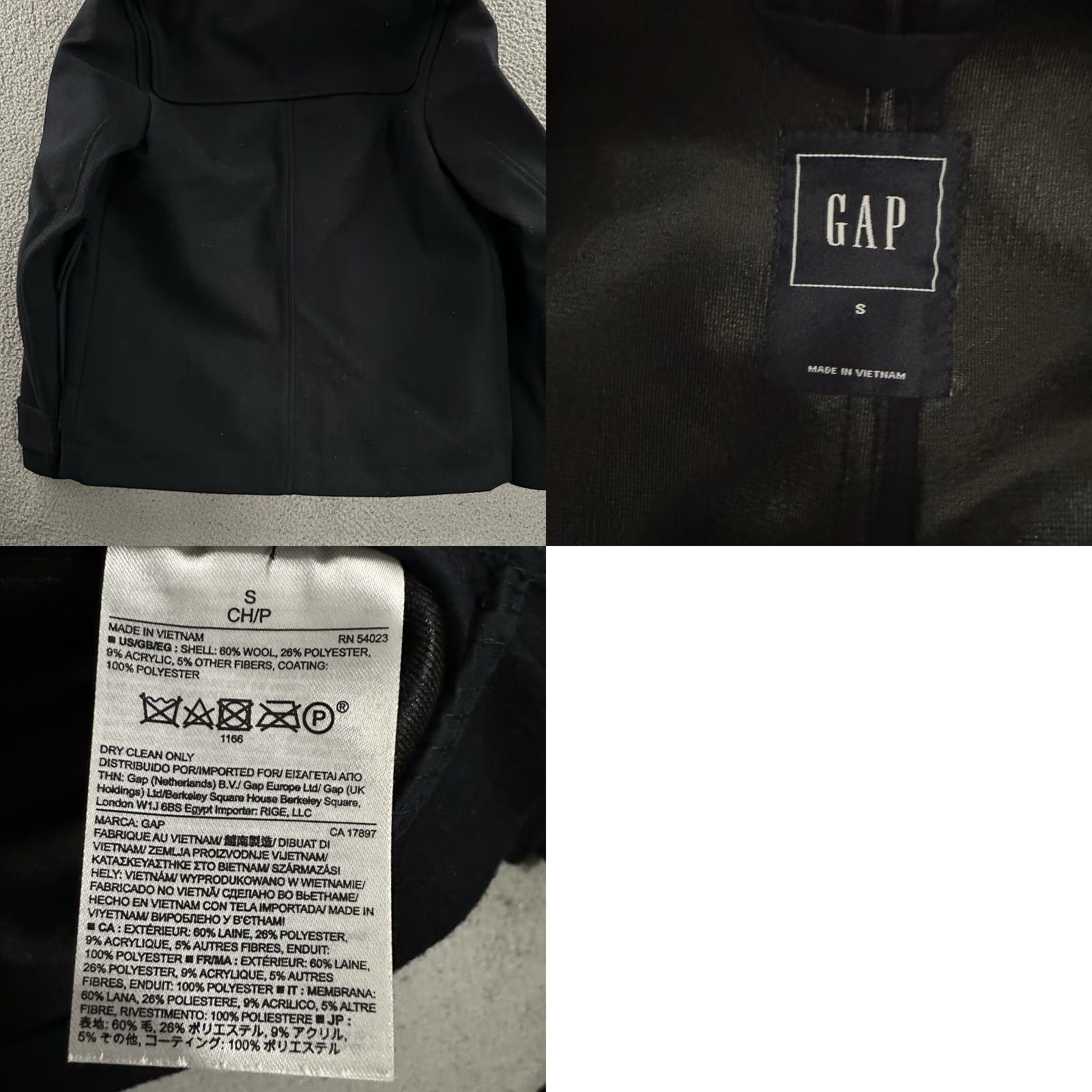 Gap VINTAGE Gap Jacket Blue S Men's Wool Blend Button Hooded Pockets Size US S / EU 44-46 / 1 - 9 Thumbnail
