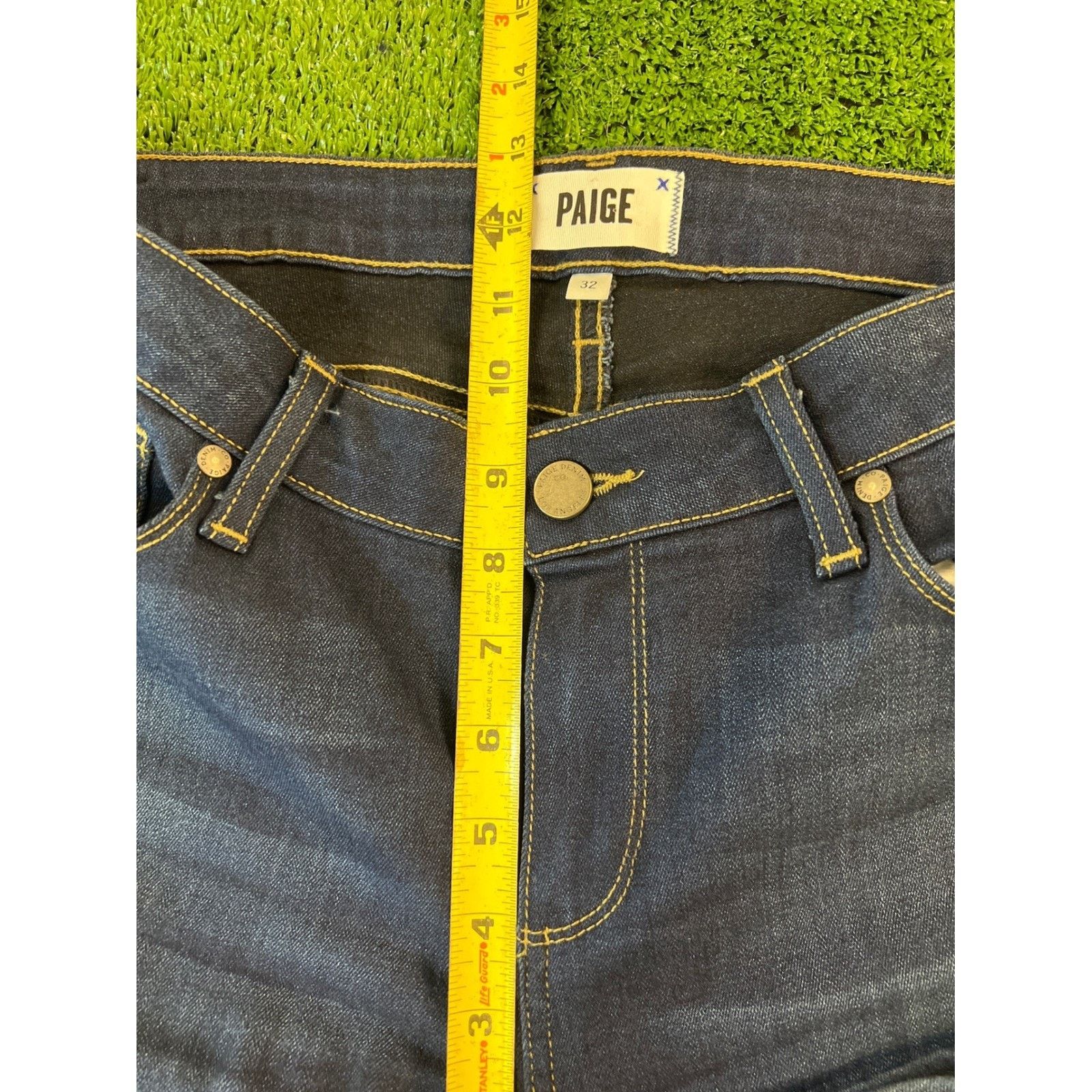Paige Paige Skyline Skinny Leg Jeans Dark Wash Denim Womens 32 Size 32" / US 10 / IT 46 - 4 Thumbnail