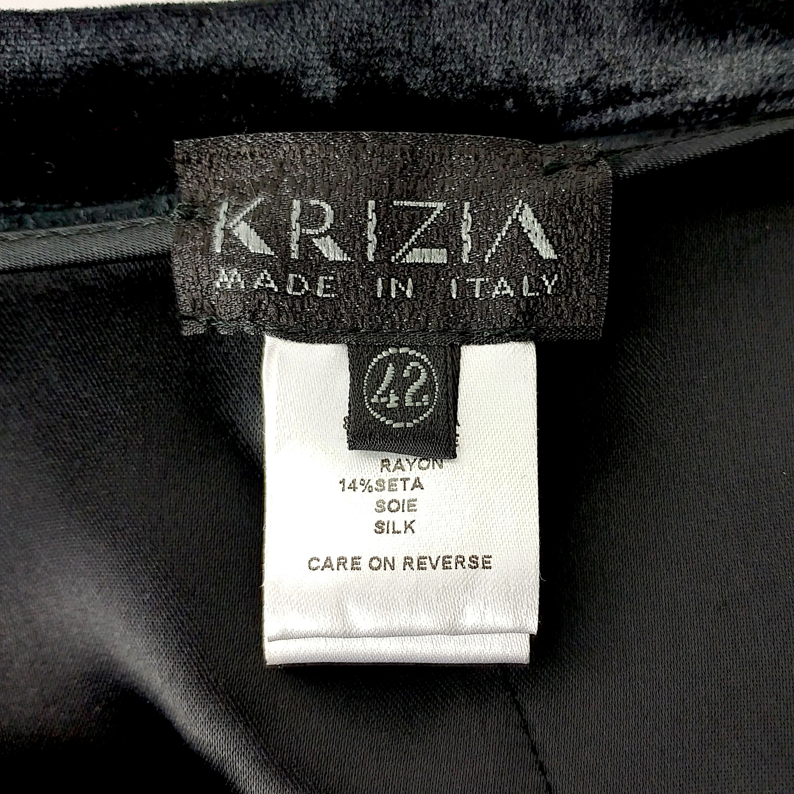 Krizia 90s Vintage Black Silk Blend Velvet Pencil Skirt Size 28" / US 6 / IT 42 - 5 Thumbnail