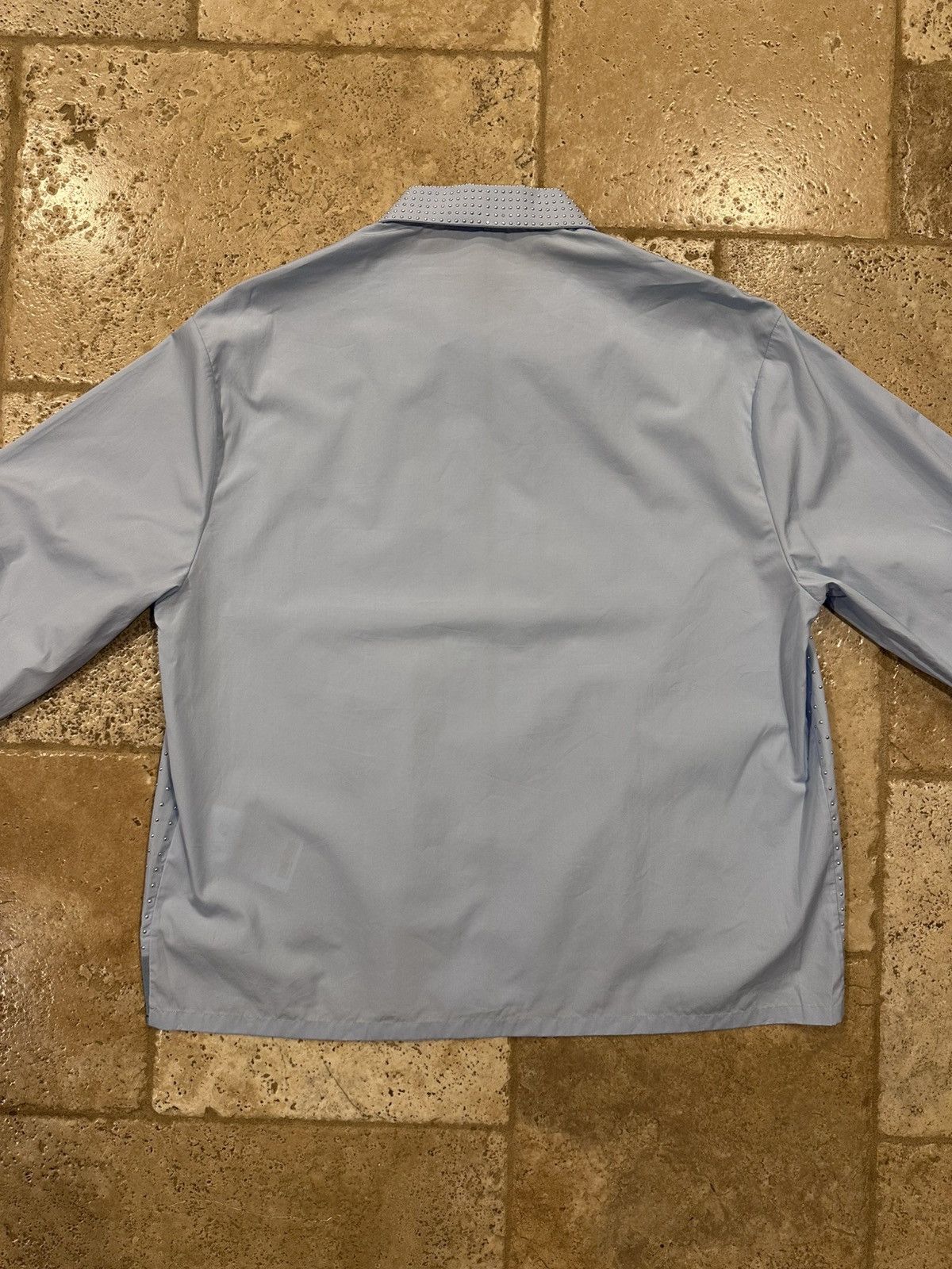 Prada Prada Light Blue Studded Embellished Zip Up Shirt Jacket Size US XL / EU 56 / 4 - 12 Thumbnail
