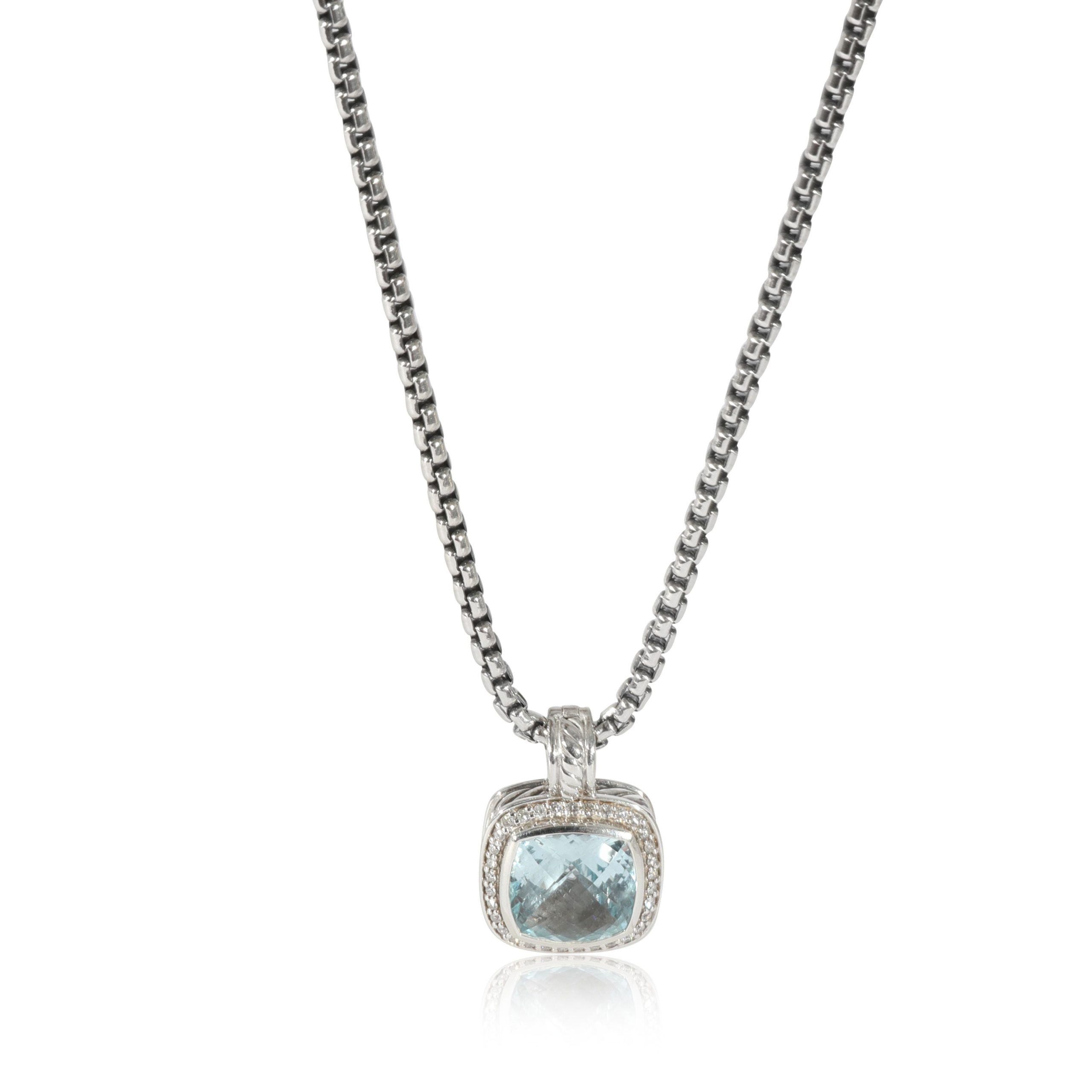 David Yurman Albion Prasiolite Diamond Necklace in Sterling Silver