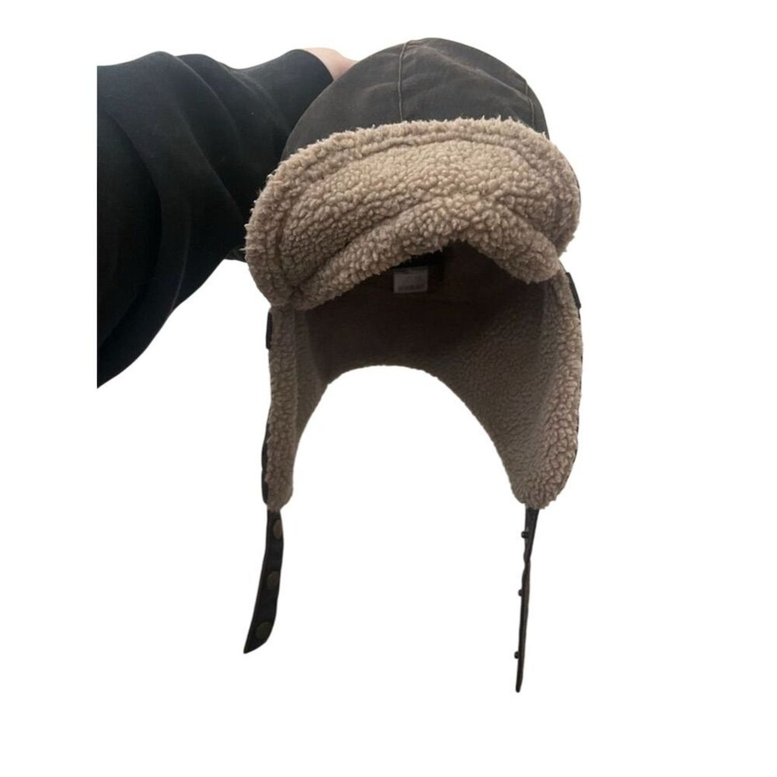 Vintage DPC Unisex Distressed Sherpa Trapper Hat Brown One Size Size ONE SIZE - 1 Thumbnail