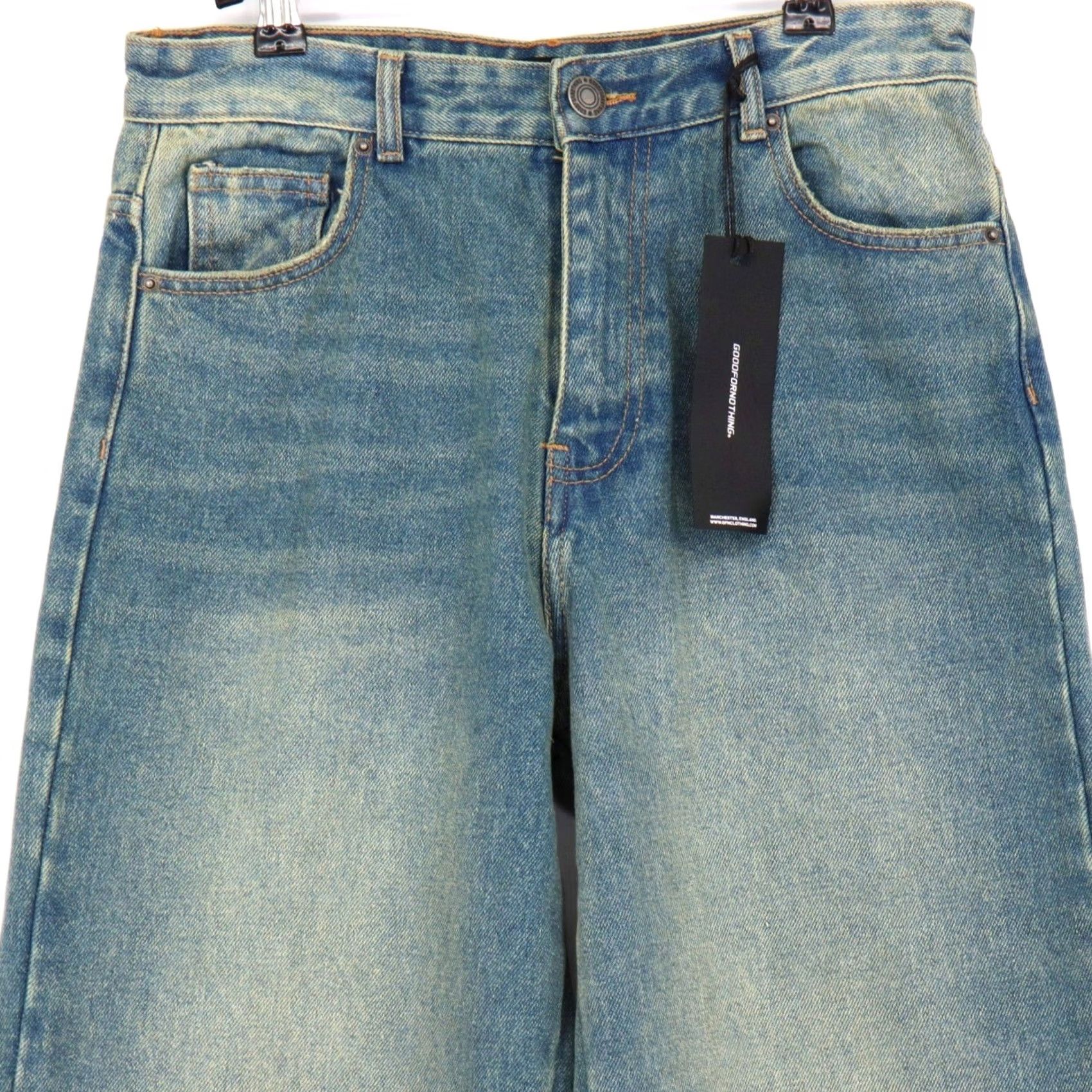 Good For Nothing GOODFORNOTHING Womens Baggy Wide Leg High Rise Denim Jeans Blue 10 NWT Size 32" / US 10 / IT 46 - 3 Thumbnail