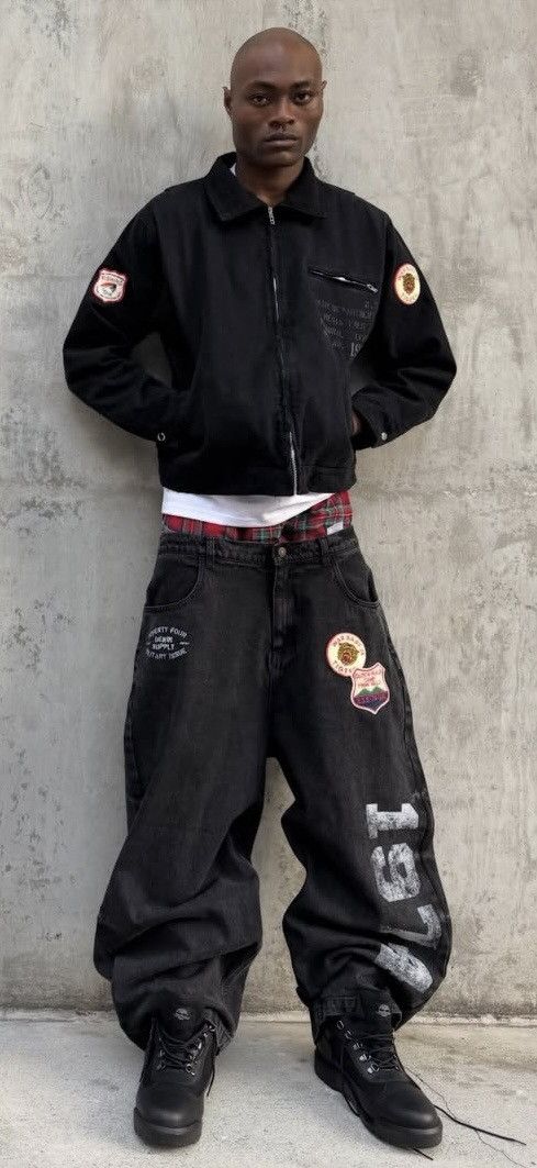 74 Is War 74 is War Black Baggy Denim Size US 34 / EU 50 - 4 Thumbnail