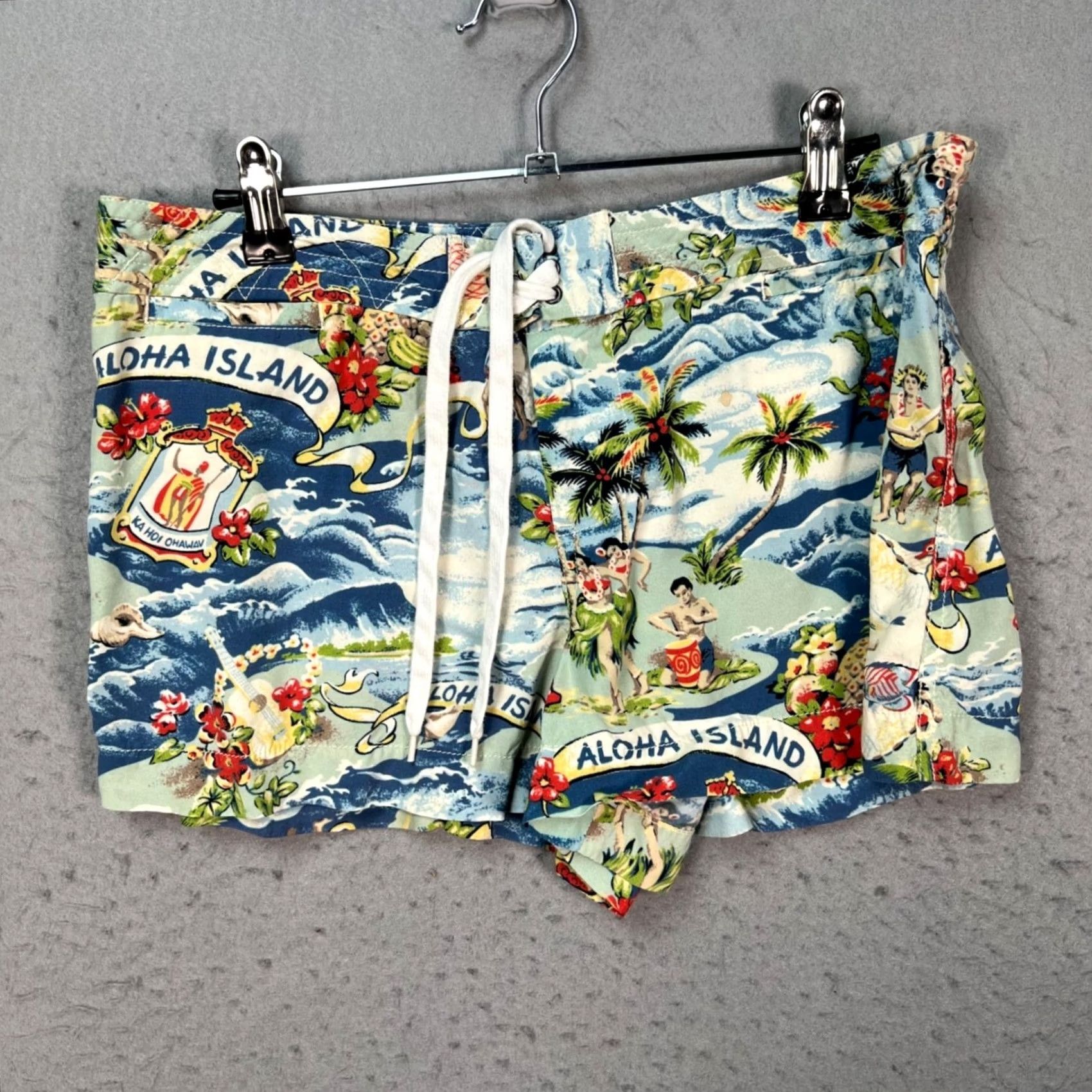 Ralph Lauren Ralph Lauren Rugby Womens 8 Aloha Island Print Shorts Tropical Beach Blue Chino Summer Vintage Womens Size 30" / US 8 / IT 44 - 2 Thumbnail