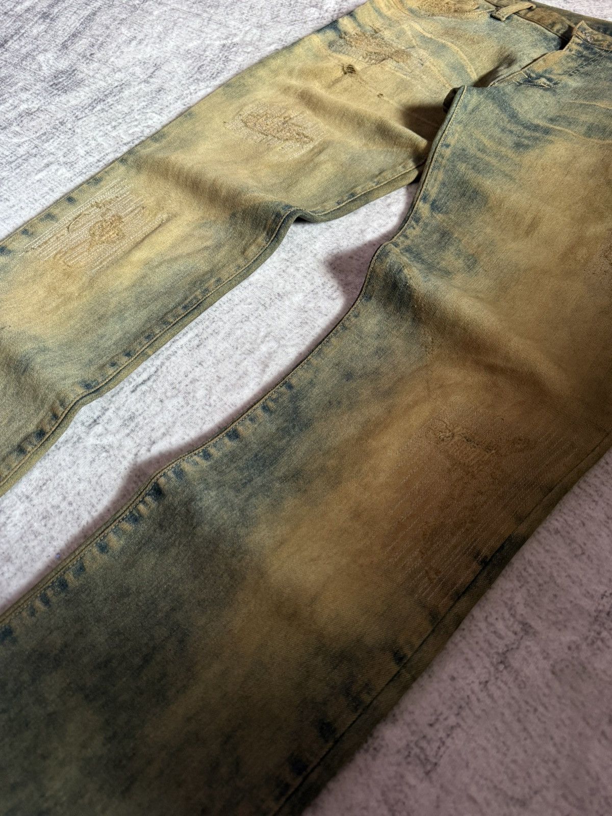 Tornado Mart Tornado Mart Mud Wash Repaired Details Flared Jeans Size US 32 / EU 48 - 6 Thumbnail