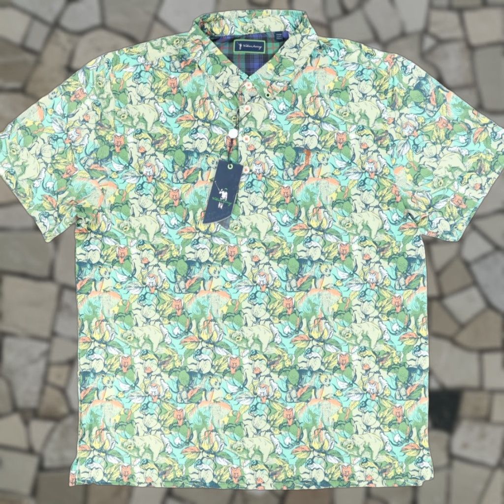 Vintage William Murray It's Like a Jungle Golf Stretch Polo Shirt Green Men's XL Size US XL / EU 56 / 4 - 1 Thumbnail