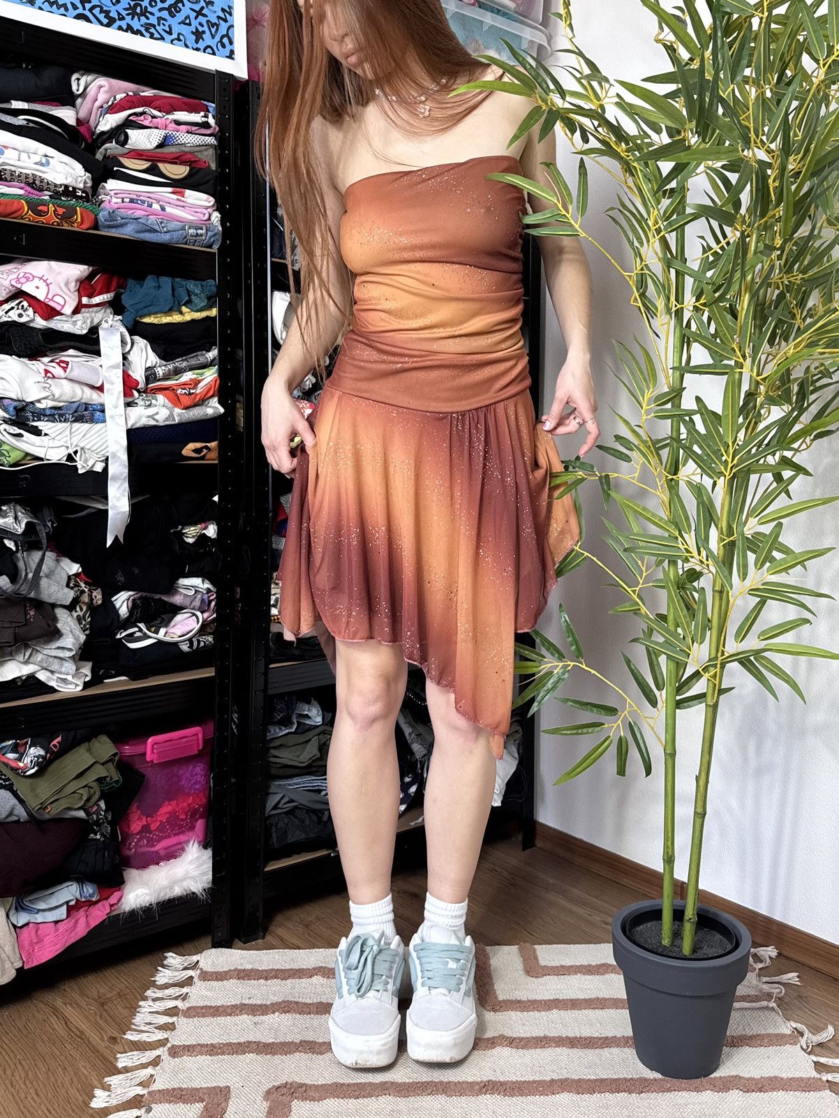 Vintage VINTAGE BANDO ON SHOULDERS 2000s FAIRY STYLE MINI DRESS Size S / US 4 / IT 40 - 1 Thumbnail