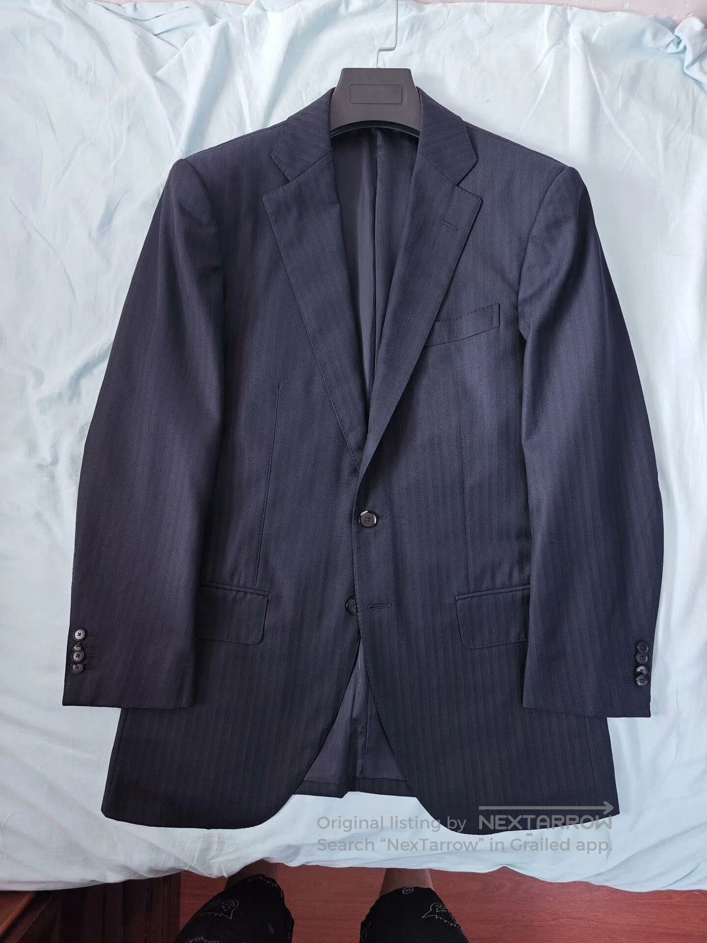 Luciano Barbera Carlo Barbera Wool-Linen Striped Suit Jacket. Size US M / EU 48-50 / 2 - 5 Thumbnail
