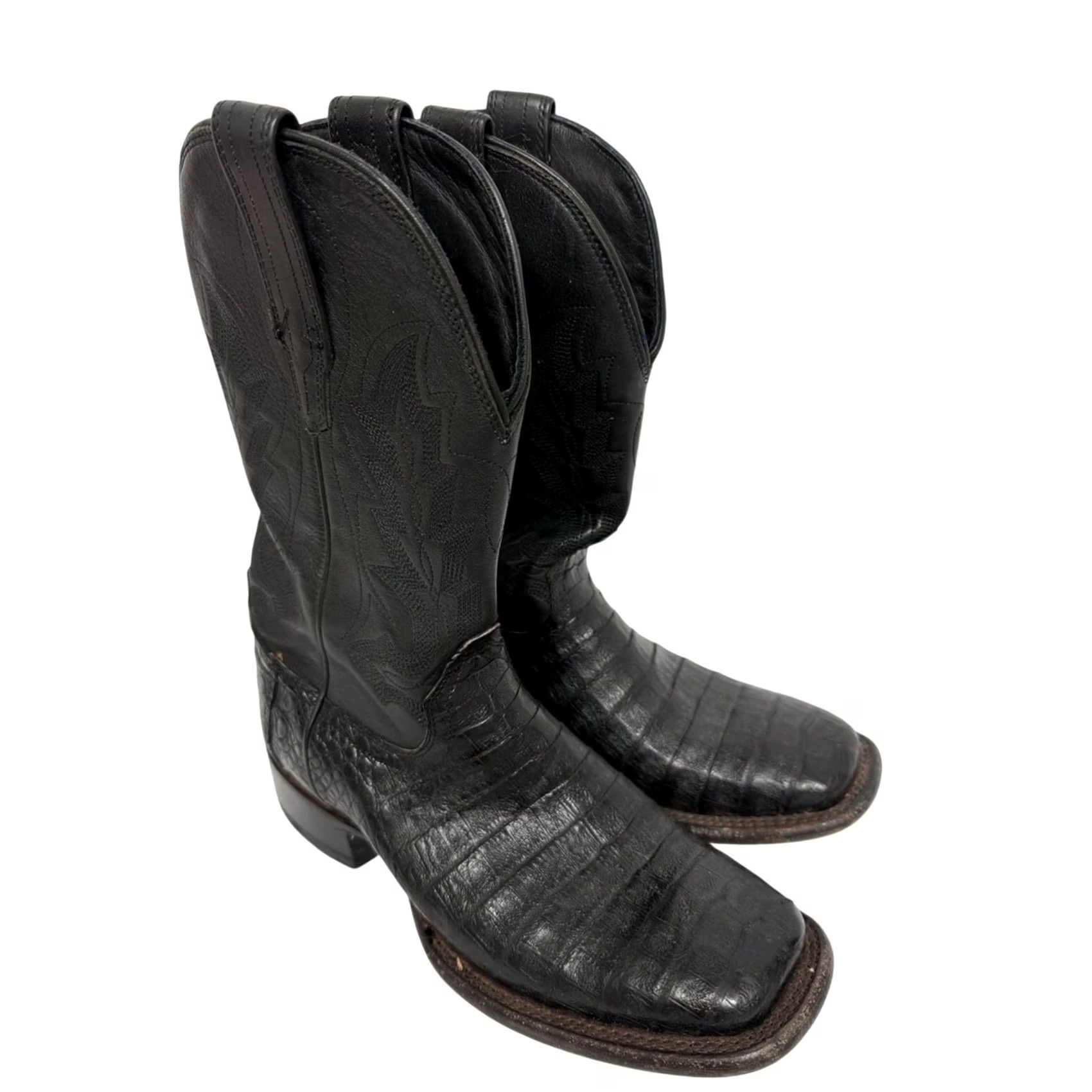 Tecovas Tecovas The William Midnight Men's 8.5D Caiman Square Toe Cowboy Boots M10069MID Size US 9 / EU 42 - 2 Thumbnail