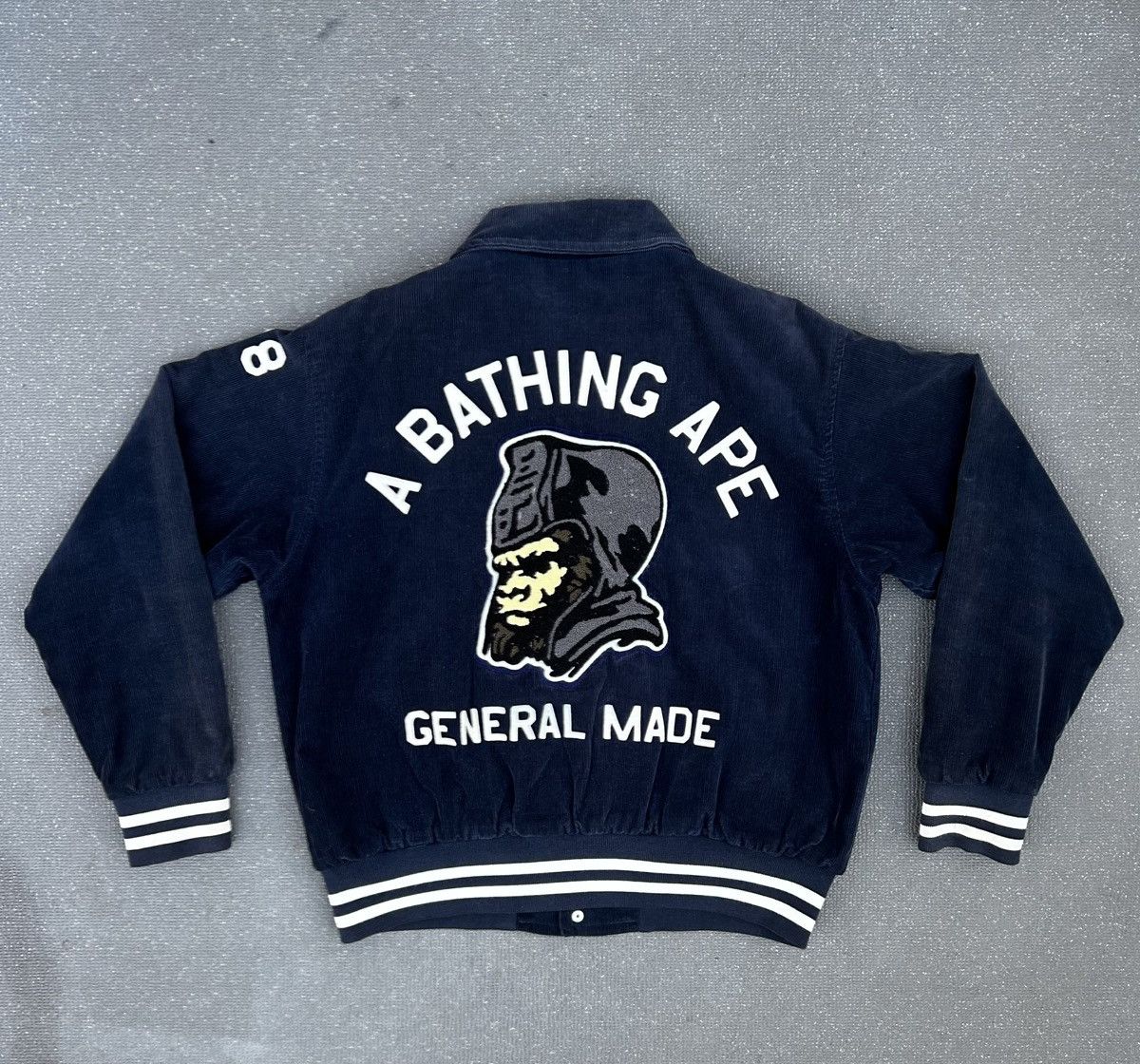 Bape Navy 90s Bape General Made College Varsity corduroy Size US M / EU 48-50 / 2 - 2 Thumbnail