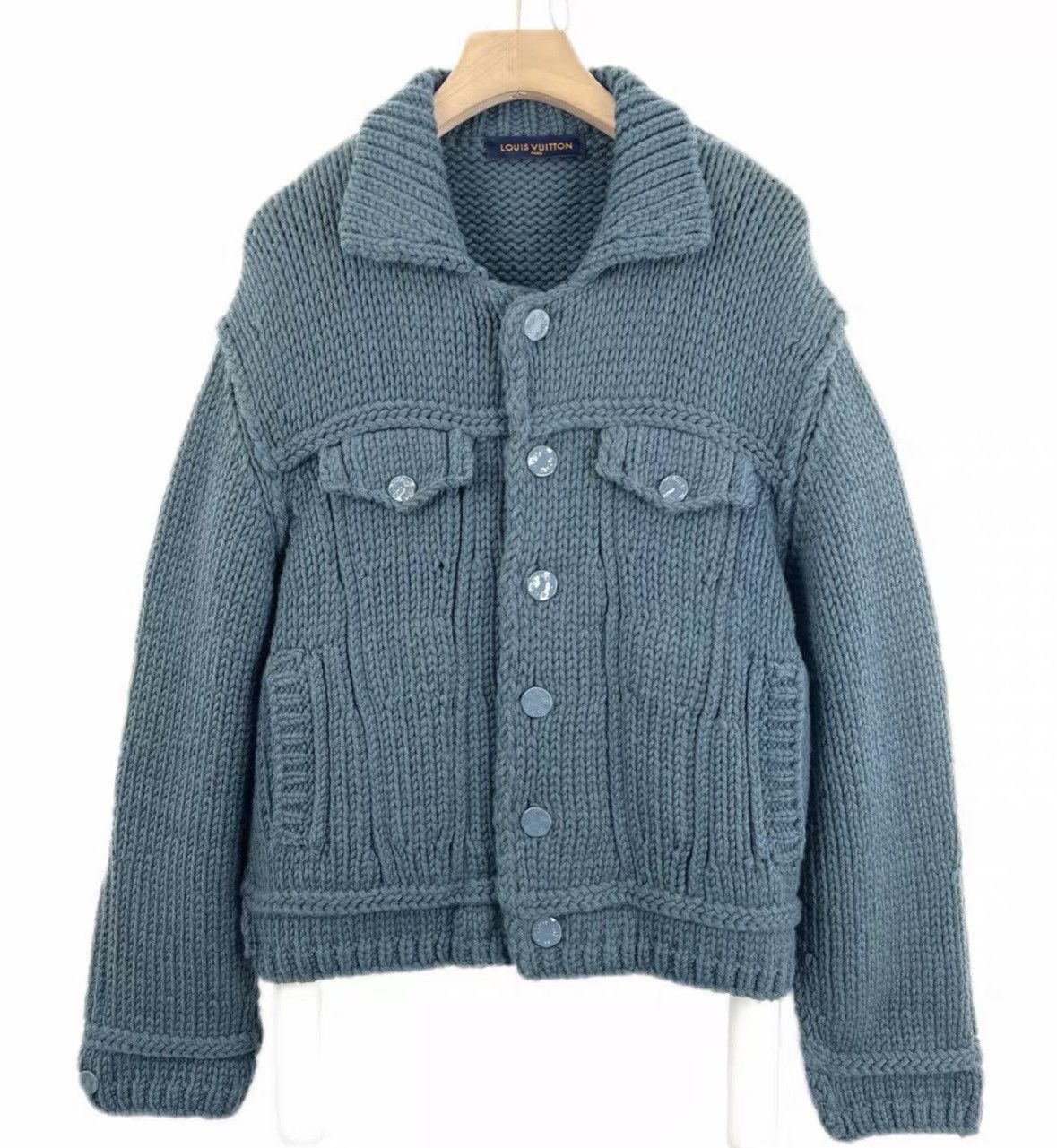 Louis Vuitton Louis Vuitton SS20 Chunky Buttoned Knitted Jacket Virgil Size US M / EU 48-50 / 2 - 3 Thumbnail