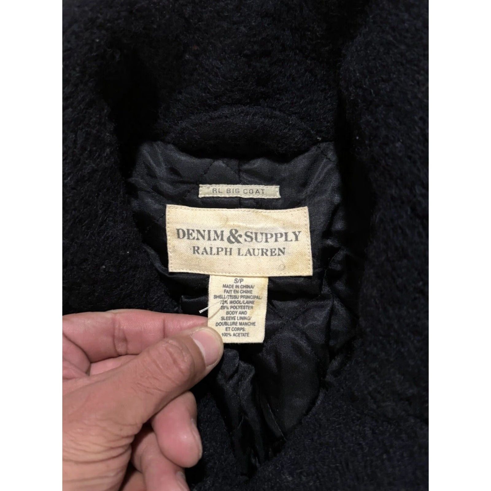 Vintage Denim & Supply Ralph Lauren Jacket Womens Small Black Wool Big Coat Rare! Coat Mens/Womens? Size S / US 4 / IT 40 - 3 Thumbnail