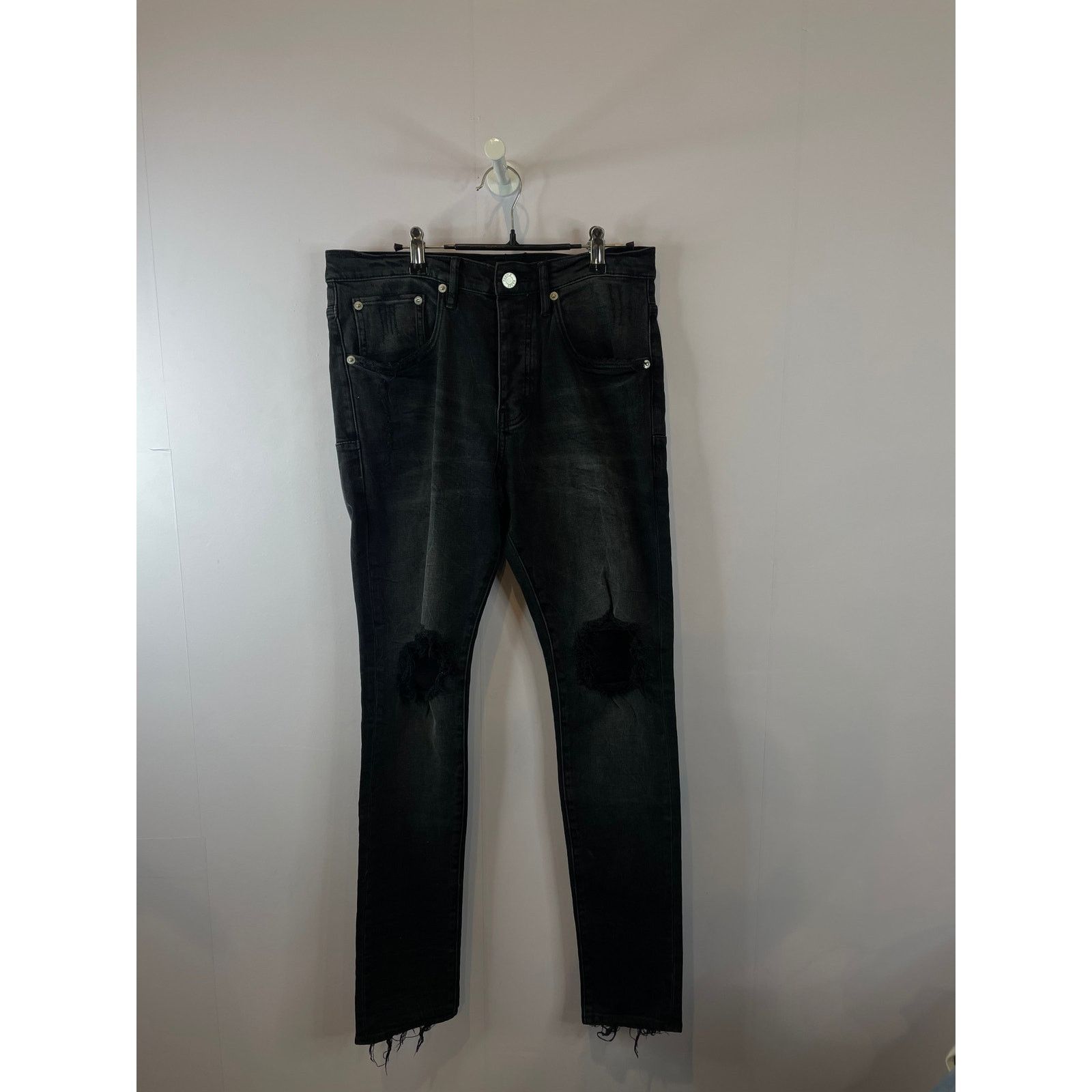 Purple Brand Black Ripped Jeans