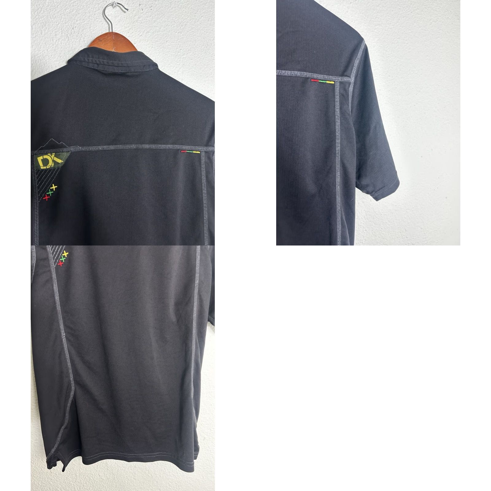 Dakine Dakine Shirt Men Small Snap Button Up Short Sleeve Black Rasta Colors Polyester Button-Up, S, Mens Size US S / EU 44-46 / 1 - 9 Thumbnail