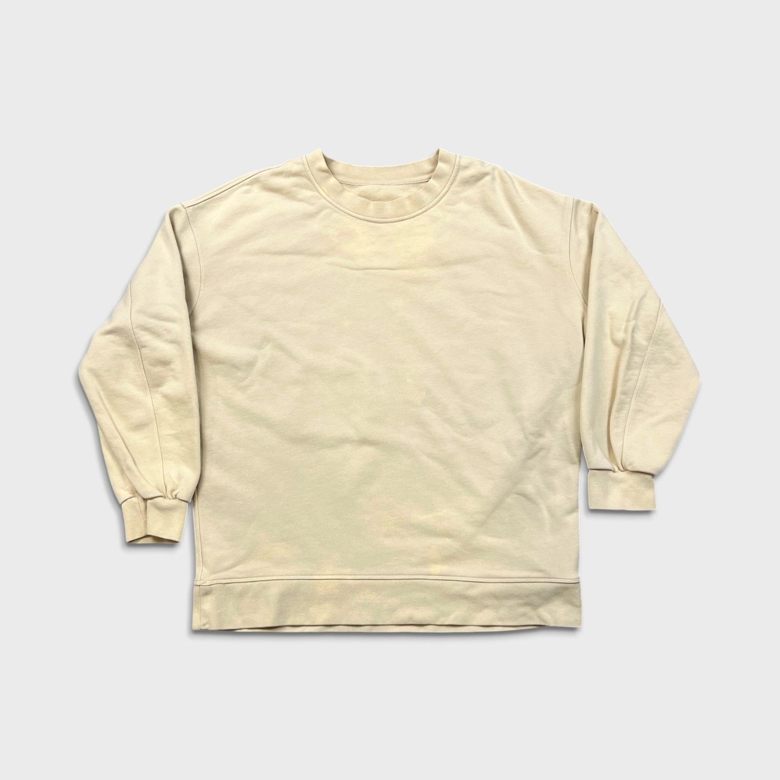 Lululemon Lululemon Perfectly Oversized Crew Large Beige Sweatshirt Size L / US 10 / IT 46 - 1 Thumbnail
