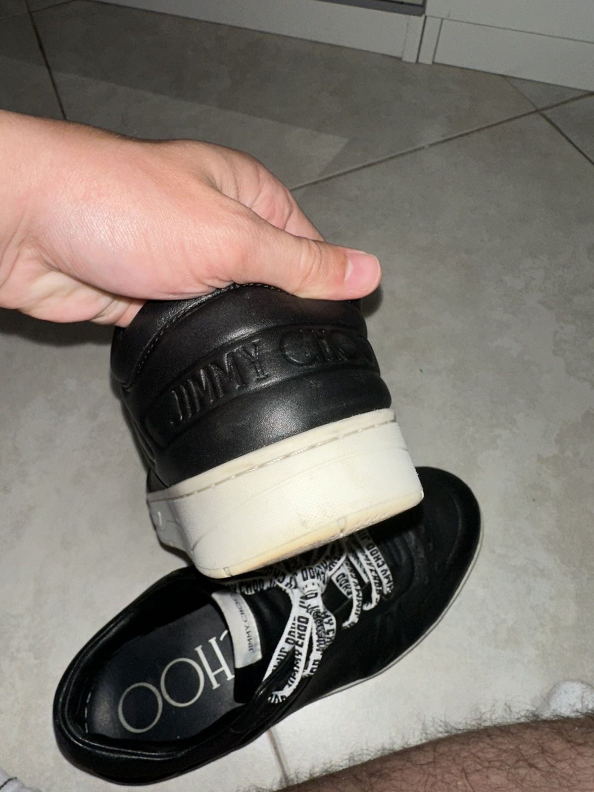 Jimmy Choo Jimmy Choo black leather sneakers 42.5 Size US 9.5 / EU 42-43 - 7 Thumbnail