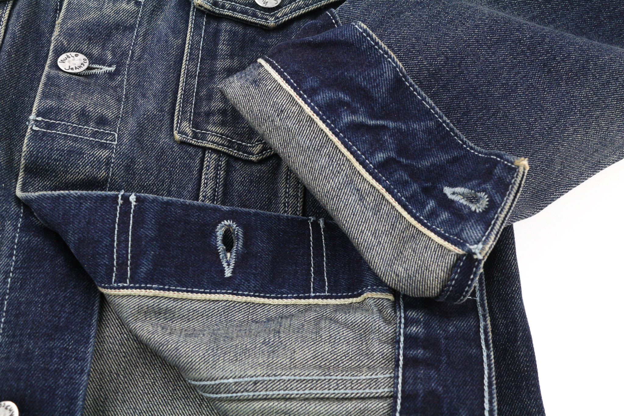Nudie Jeans M Selvedge Washed Cotton Denim Blue Jacket 80785 Size US M / EU 48-50 / 2 - 6 Thumbnail