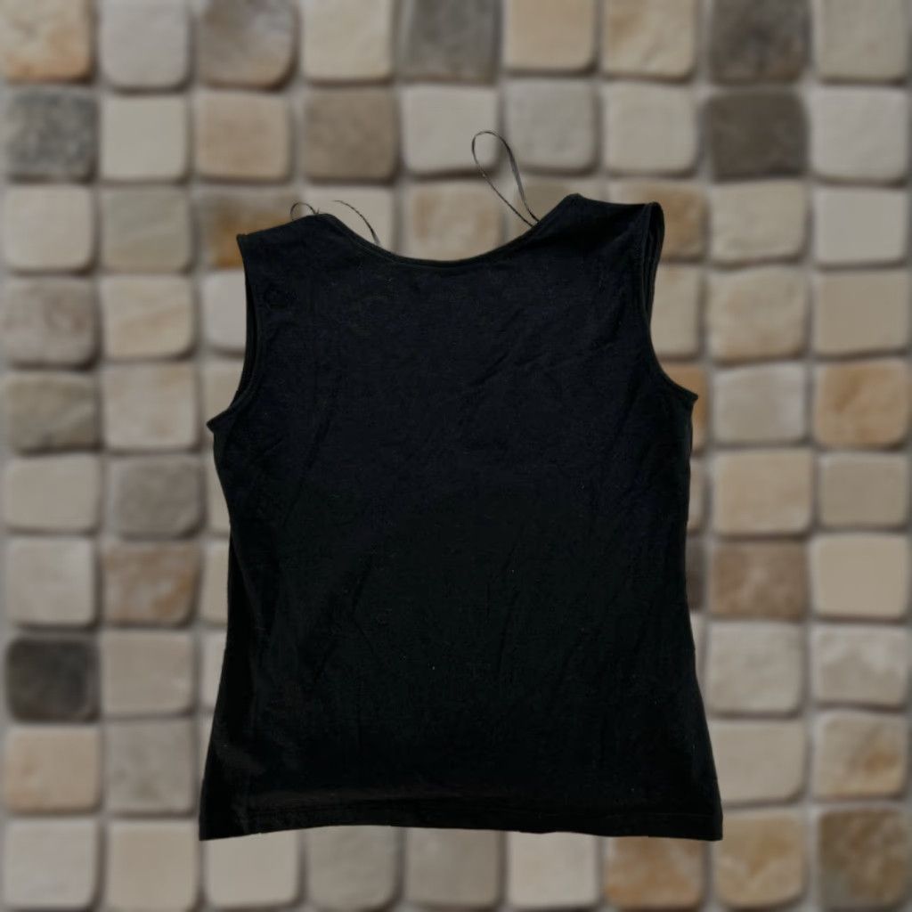 Madewell Madewell T-Shirt Womens Large Black Cotton Elastane Slim Low Back Sleeveless Crew Neck Casual Flatting New Size L / US 10 / IT 46 - 1 Thumbnail