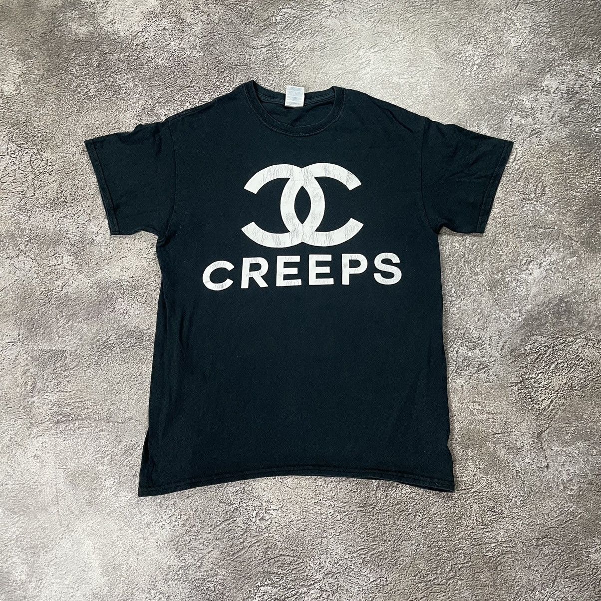 Vintage Vintage Y2K Black Graphic Tee Creeps Logo Streetwear Faded M Size US M / EU 48-50 / 2 - 2 Thumbnail