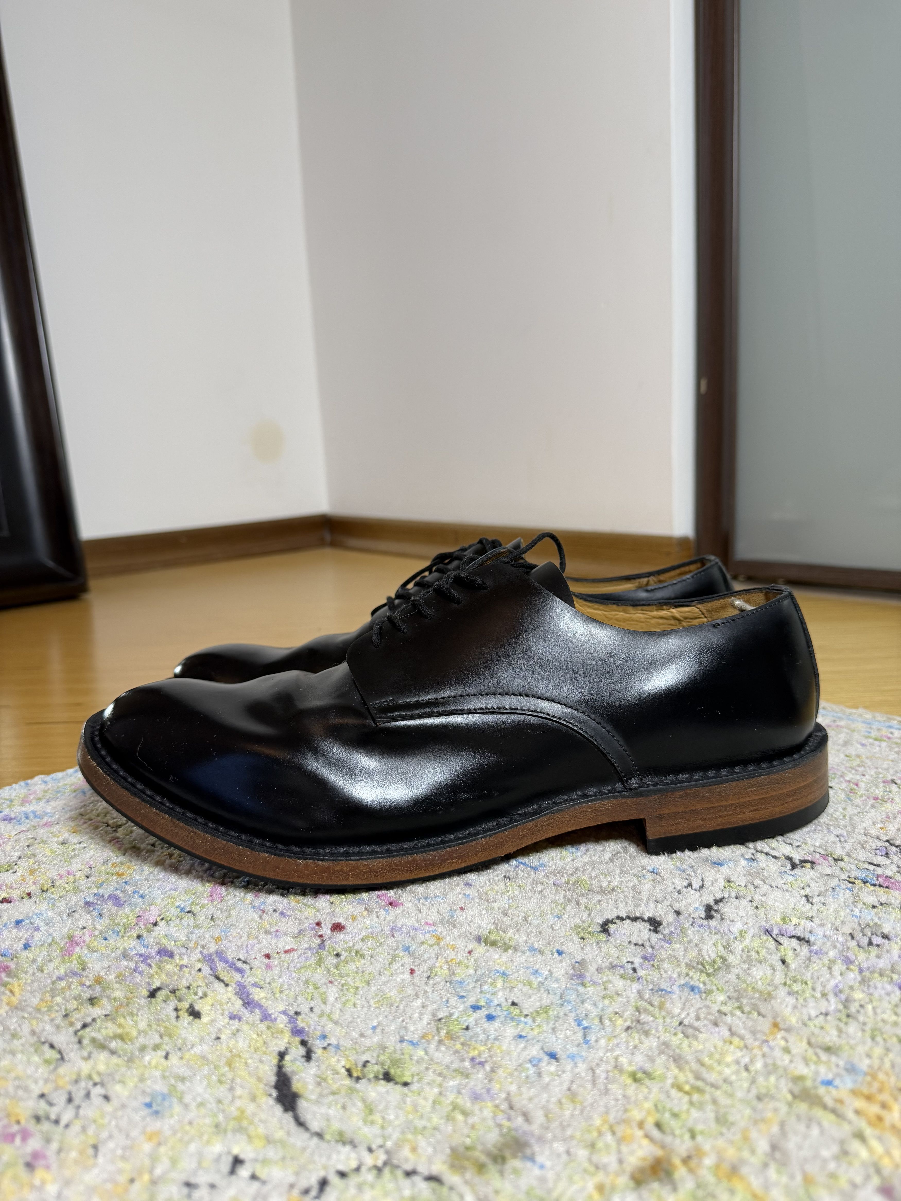 Officine Creative Officine Creative Black Leather Derby Shoes ANATOMIA 012 Size US 11 / EU 44 - 1 Thumbnail