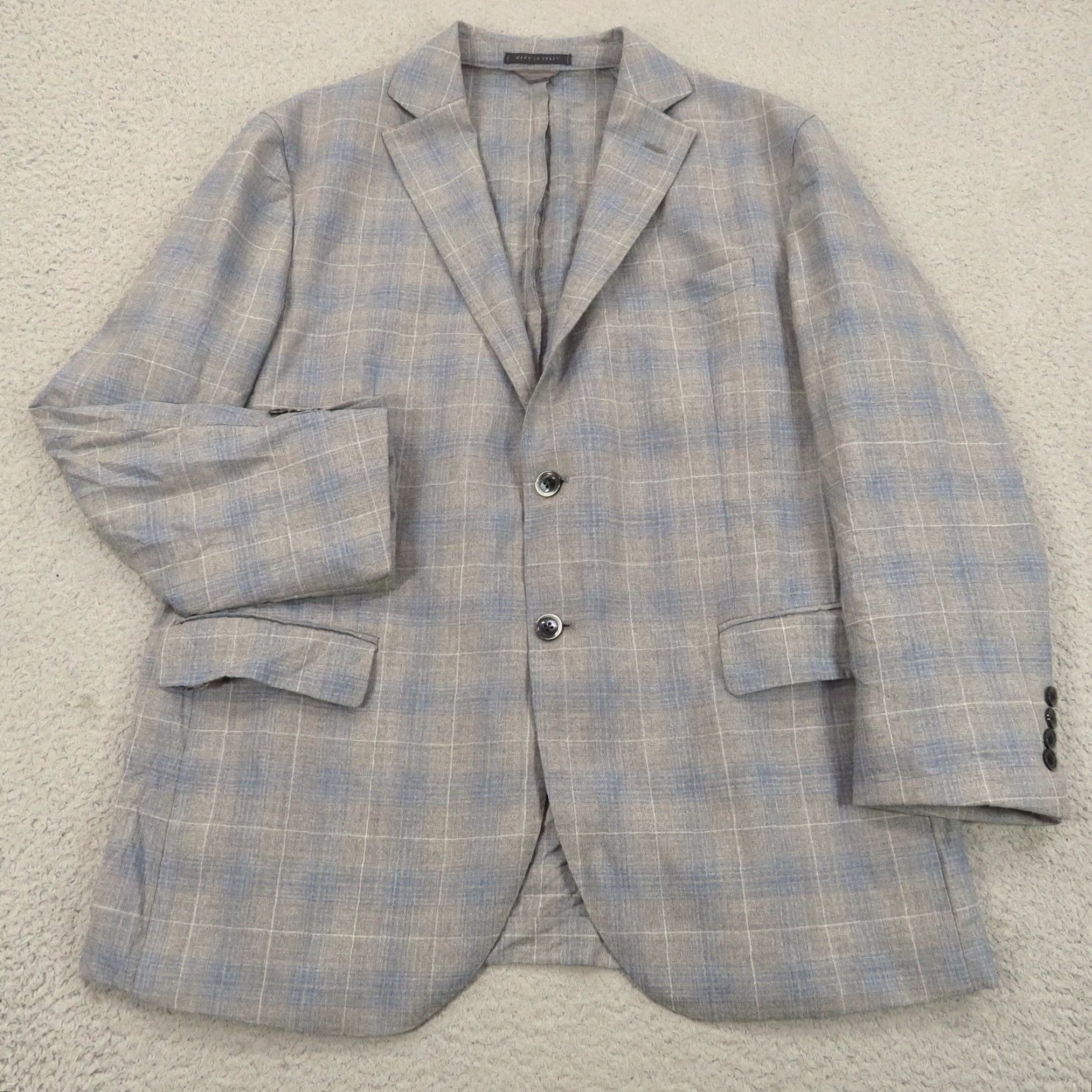 Lubiam Lubiam Sport Coat Blazer 46R Men Wool Gray Notch Lapel Single-Breasted Two-Button Double-Vented Plaid Vintage No Size 46R - 3 Thumbnail