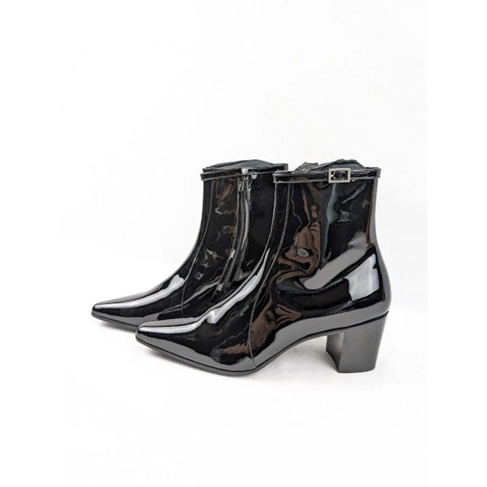 Saint Laurent Paris o1rshd1 Arsun 70 Zipped Boots in Nero Size US 7 / EU 40 - 14 Thumbnail