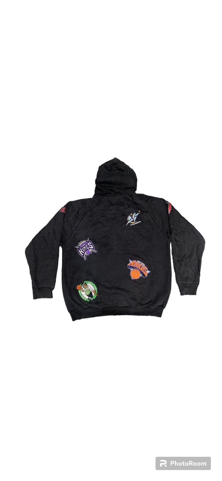 NBA Y2K NBA ALL LOGO EMBROIDERY HOODIE ZIPPER DISTRESSED FADED Size US XL / EU 56 / 4 - 2 Thumbnail