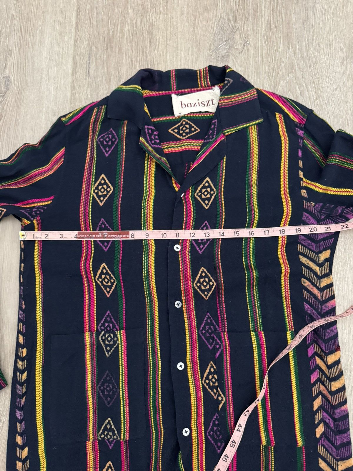 Other Baziszt Camp Collar Woven Geometric Shirt 100% Cotton Size US S / EU 44-46 / 1 - 8 Thumbnail