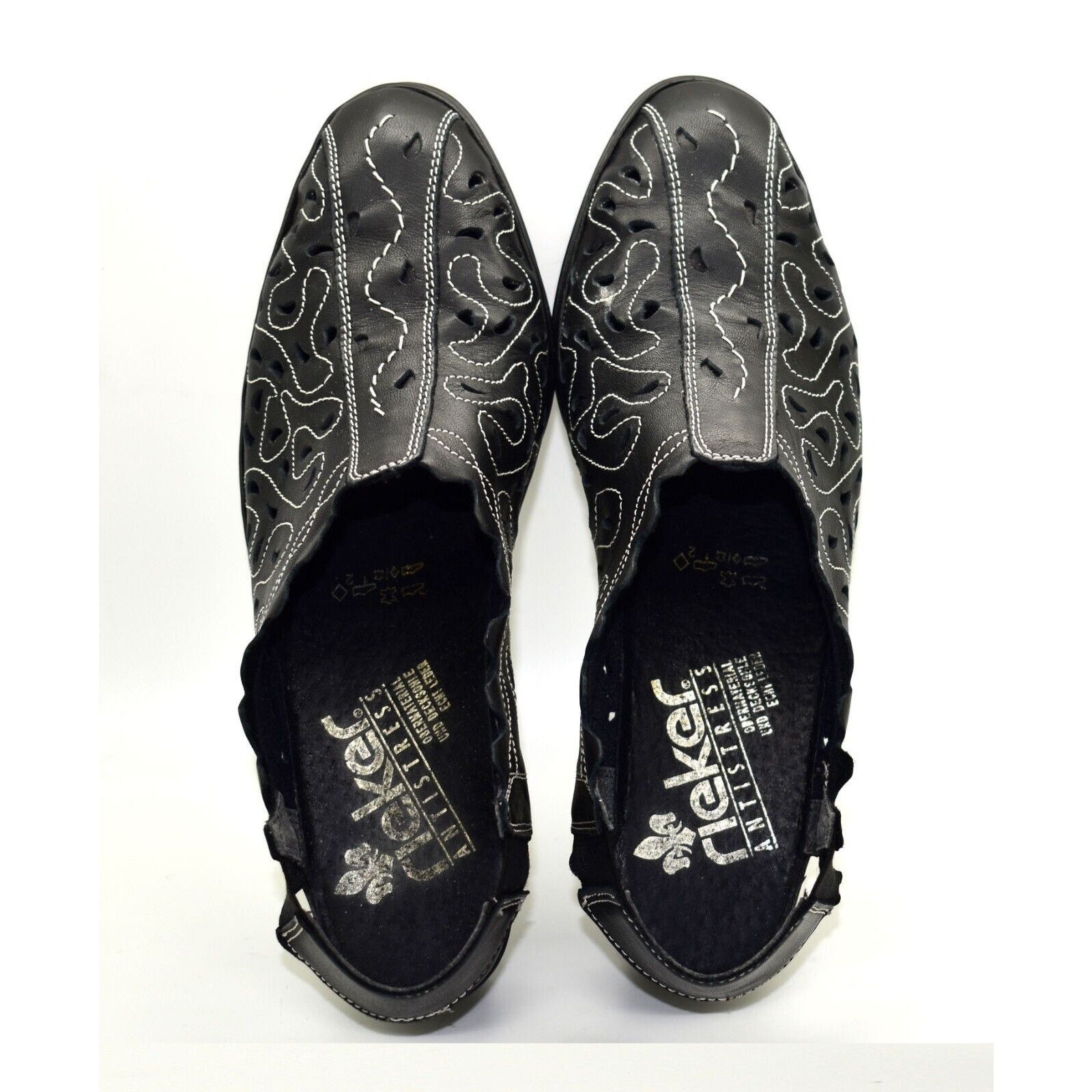 Rieker RIEKER ANTISTRESS Embroidered Laser Cut Leather Slingback 39 Size US 9 / IT 39 - 3 Thumbnail
