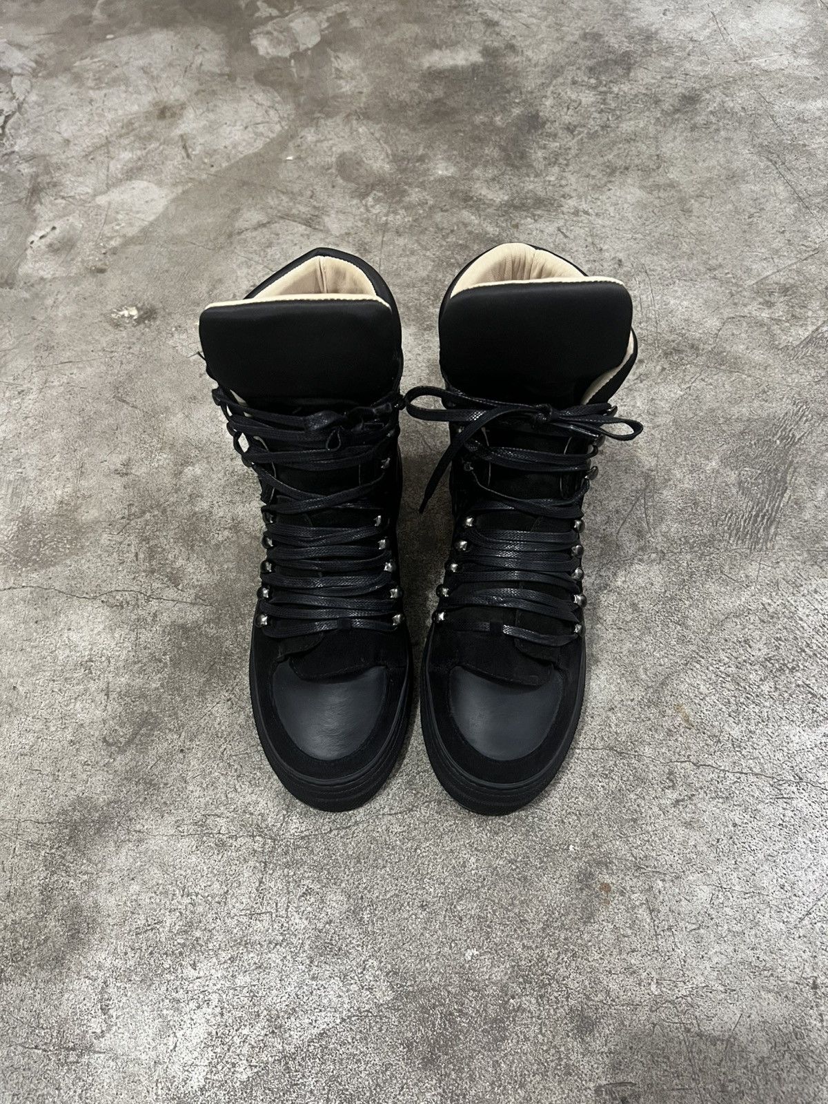 Jean Paul Gaultier 2000’s Jean Paul Gaultier Black Suede Leather High Top Shoes Size US 7.5 / EU 40-41 - 2 Thumbnail