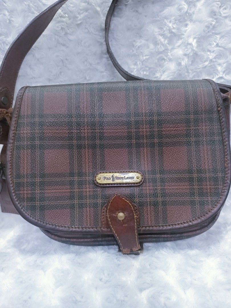 Polo Ralph Lauren Vintage Polo Ralph Lauren Plaid Leather Shoulder Bag Size ONE SIZE - 2 Thumbnail