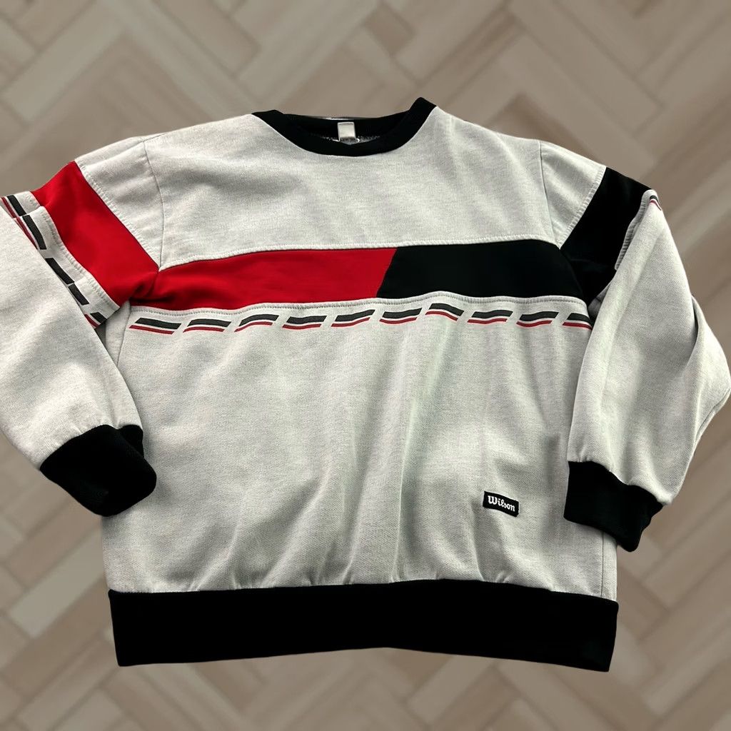 Wilson VINTAGE Wilson Sweatshirt Men M Black Gray Red Black Crewneck Long Sleeve Logo Pullover Winter Fall Spring Size US M / EU 48-50 / 2 - 1 Thumbnail
