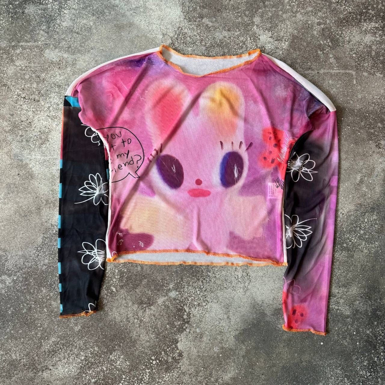 Hysteric Glamour × Japanese Brand Y2K Japanese Mesh Long Sleeve Top (like Jean Paul Gaultier) Size S / US 4 / IT 40 - 2 Thumbnail