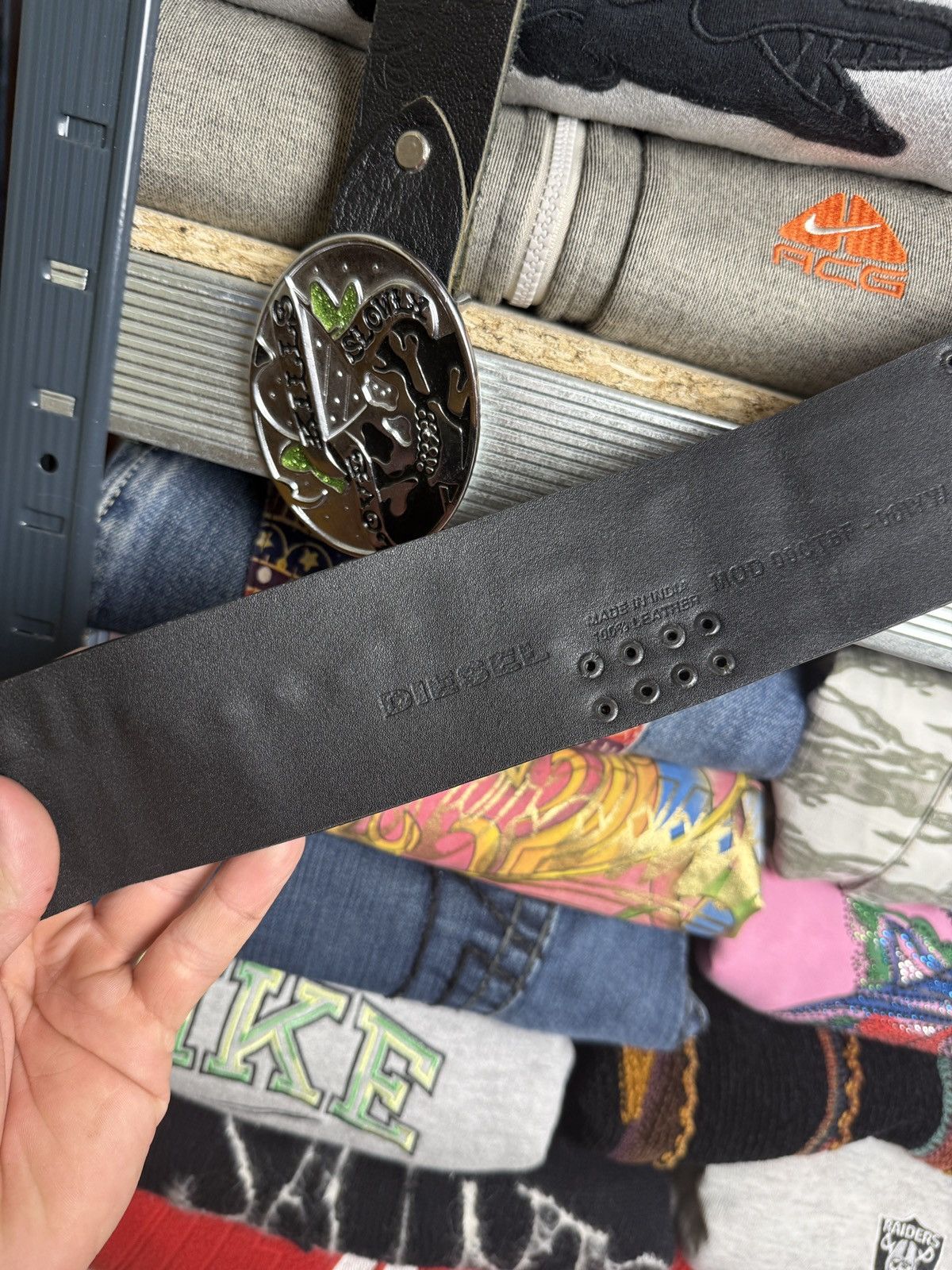 Diesel Vintage Diesel Studded Metal Logo Y2k Leather Archive Belt Size ONE SIZE - 13 Thumbnail