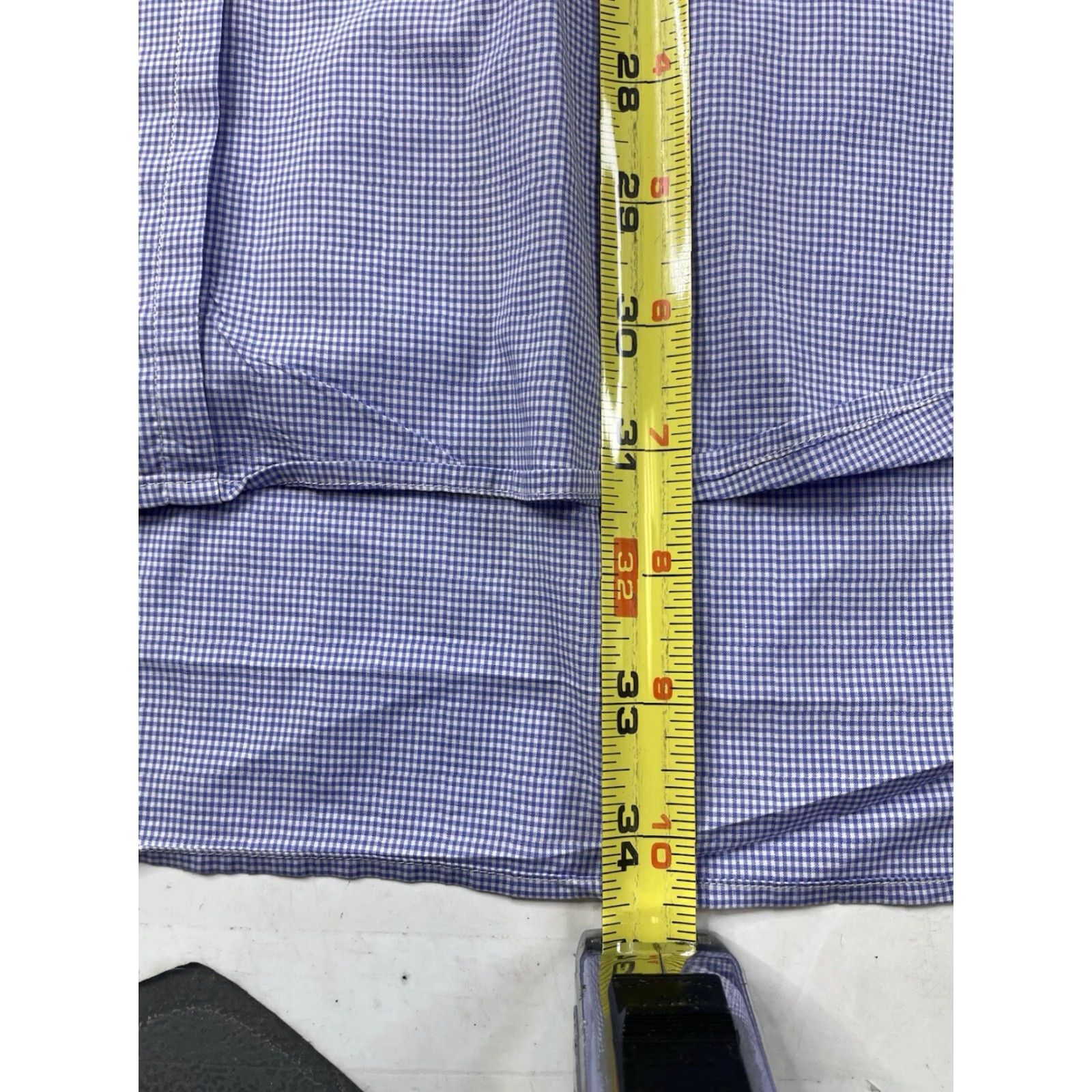 Vintage Hilditch & Key Dress Shirt Blue White Check Long Sleeve 16.5 French Cuff Button-Up Mens Regular Size 16.5 Shirt Size 46R - 6 Thumbnail