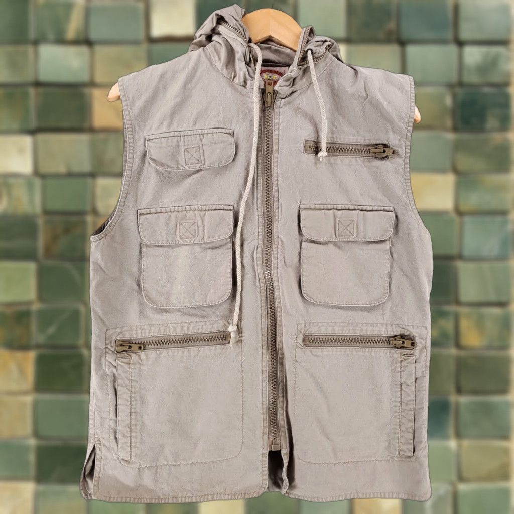 Banana Republic VINTAGE Banana Republic Vest Hooded Safari 80s 90s Mens S Beige Cotton Hunting Fishing Cargo Hooded Vest Mens S Size US S / EU 44-46 / 1 - 1 Thumbnail