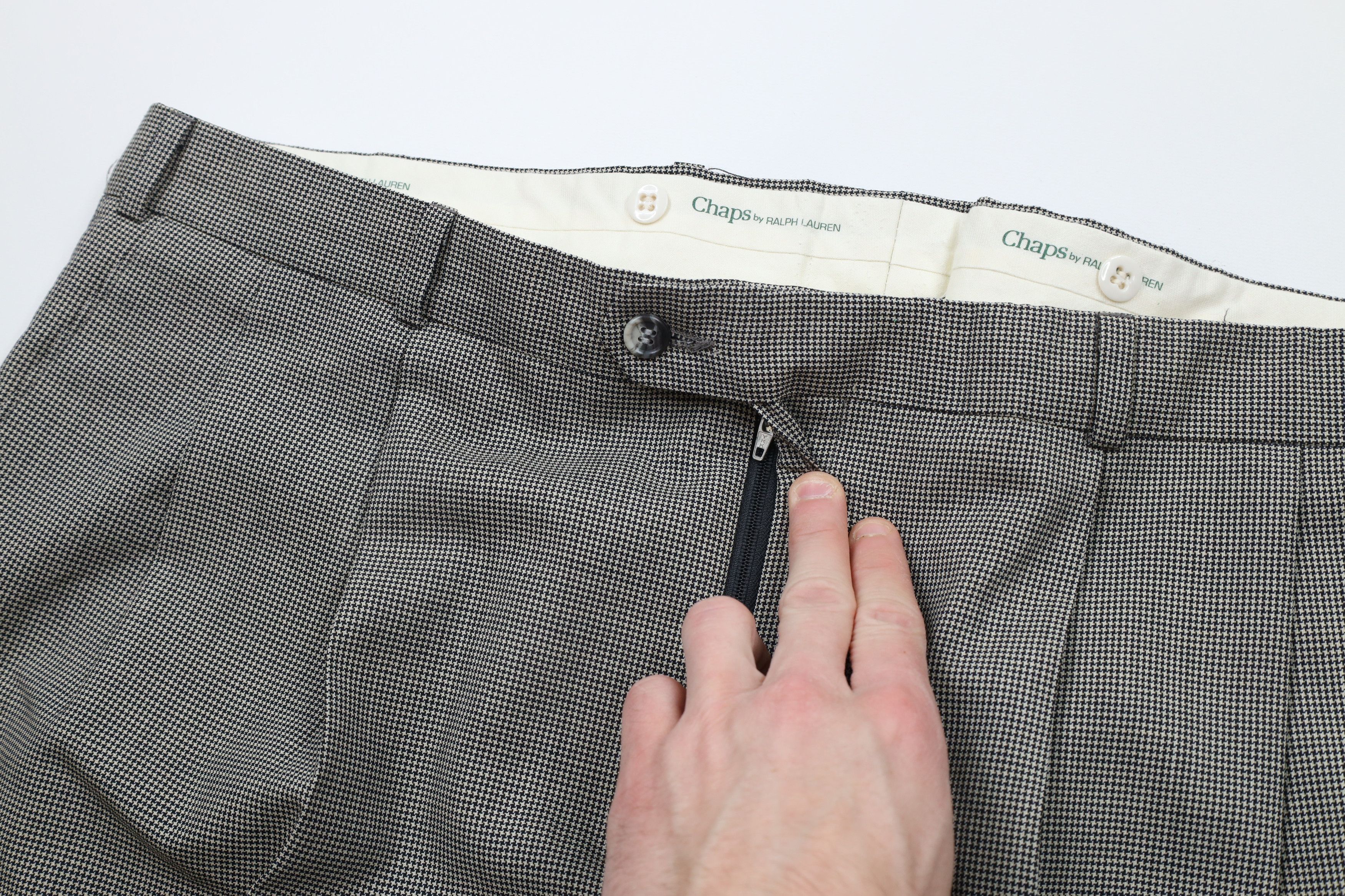 Ralph Lauren × Vintage Vintage 90s Chaps Ralph Lauren Wool Houndstooth Pants Size US 40 / EU 56 - 5 Thumbnail