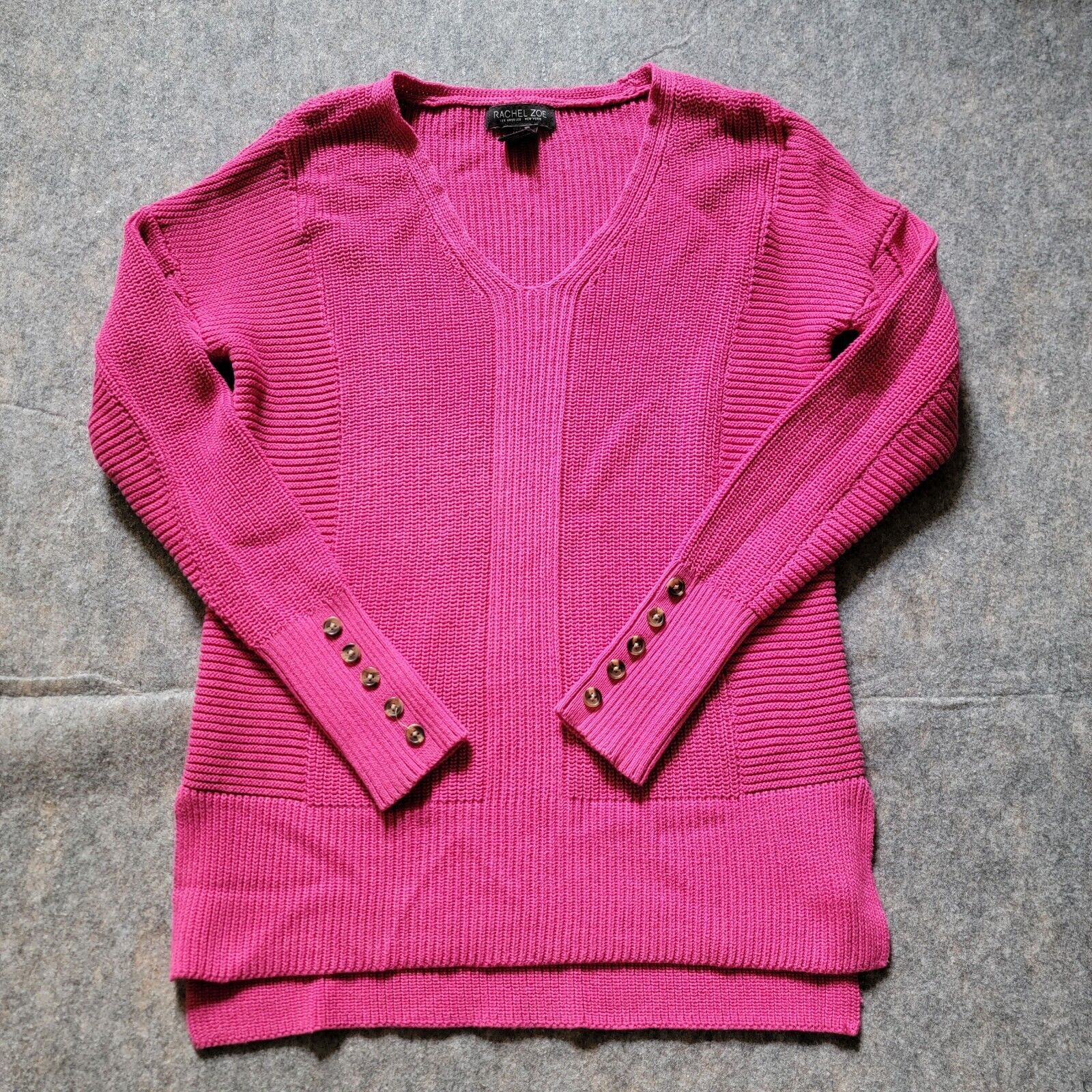 Rachel Zoe Rachel Zoe V-Neck Chevron Knit Sweater Longsleeve Size XS / US 0-2 / IT 36-38 - 1 Thumbnail