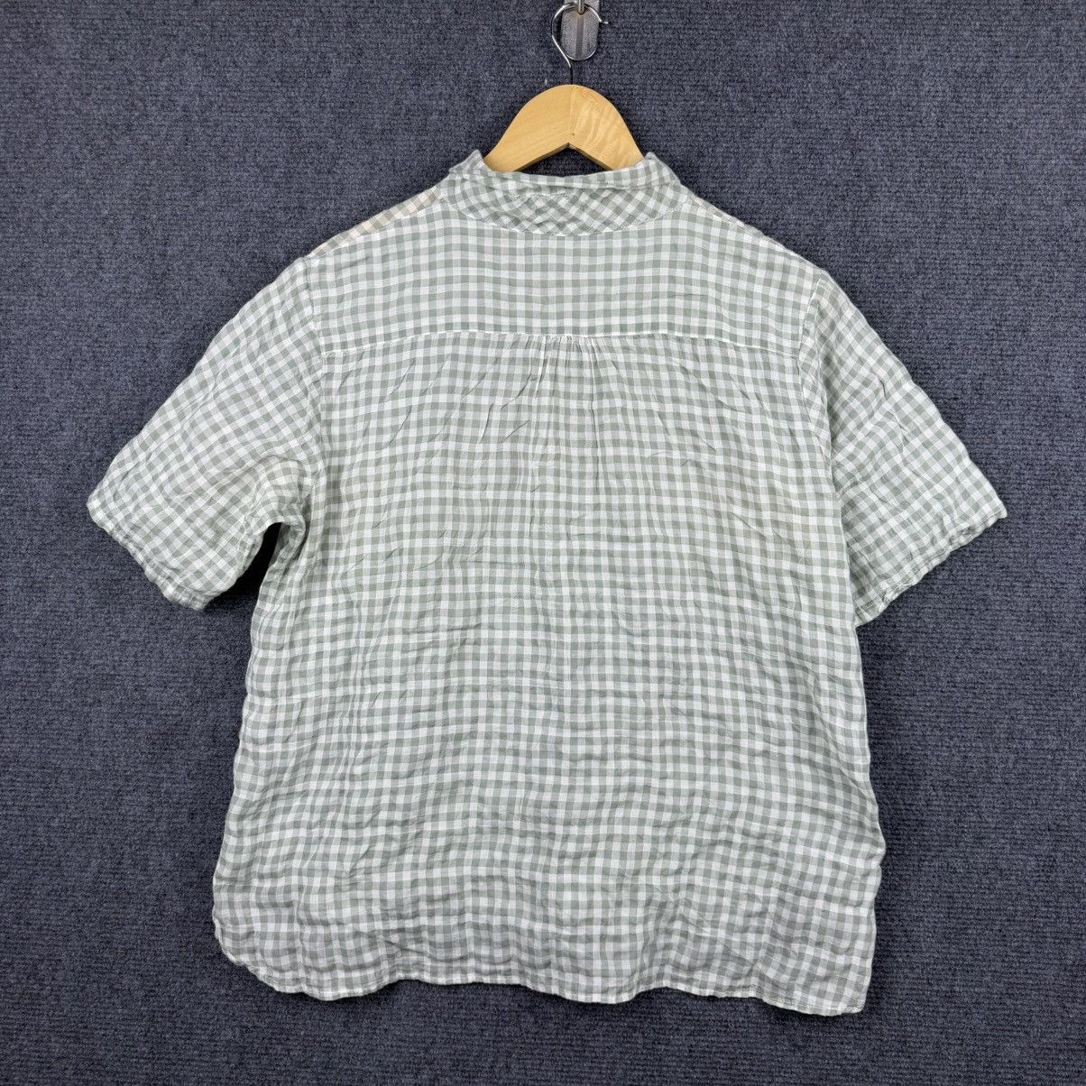 Issey Miyake Plantation (A-net) Gingham Seersucker Stand Collar Shirt Size US M / EU 48-50 / 2 - 6 Thumbnail