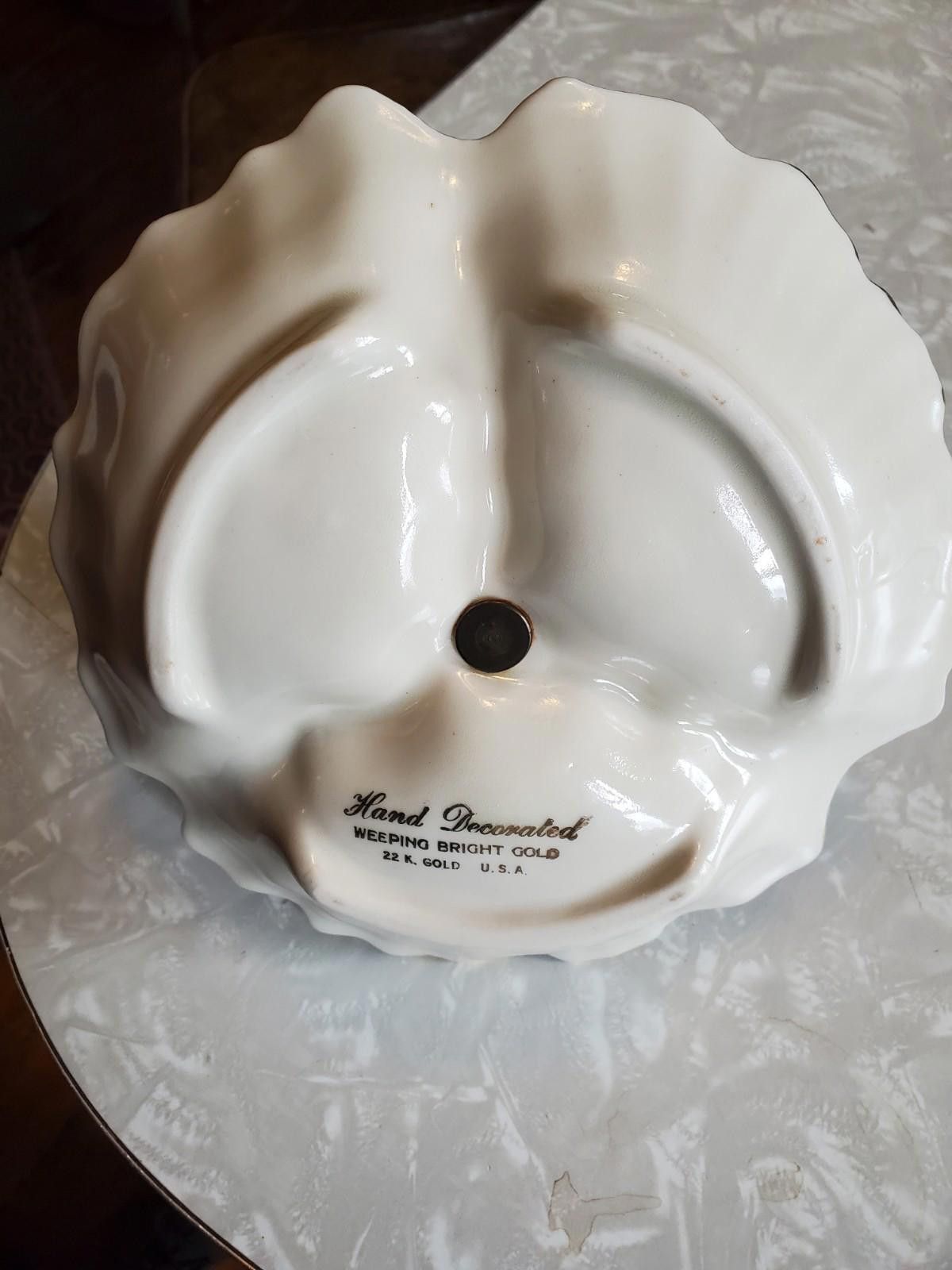 The Unbranded Brand Vintage Weeping Bright 22K Gold Divided Handled Dish MCM Size ONE SIZE - 6 Thumbnail