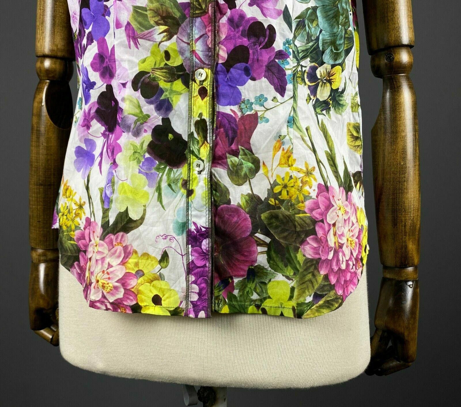 Designer Ladies Riani Floral Button Up Top Shirt Size F 42 / GB 14 Size M / US 6-8 / IT 42-44 - 4 Thumbnail