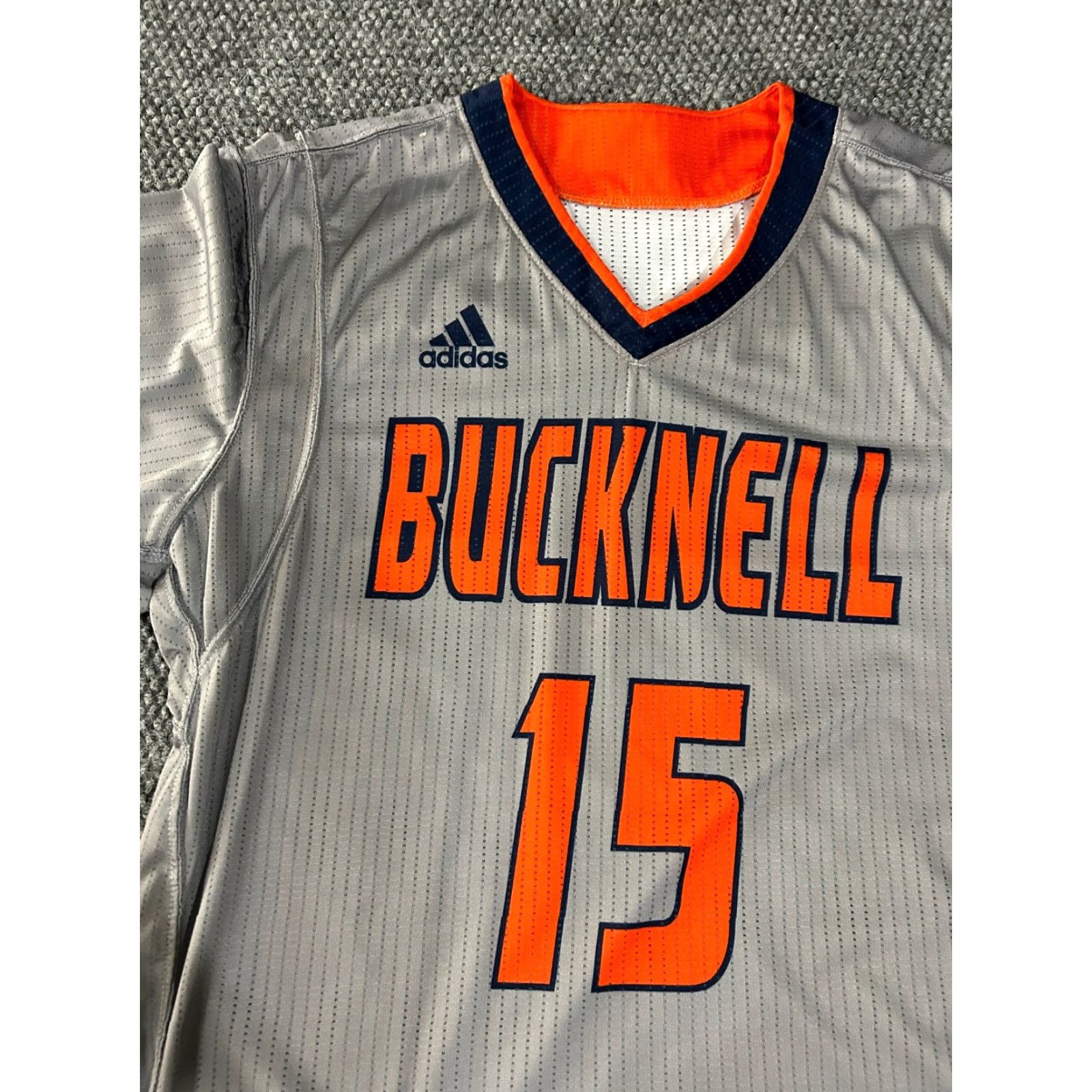 Adidas Adidas jersey Mens XL gray orange navy Bucknell NCAA sports stretch shirt Pullover Crew Neck Short Sleeve Size US XL / EU 56 / 4 - 4 Thumbnail