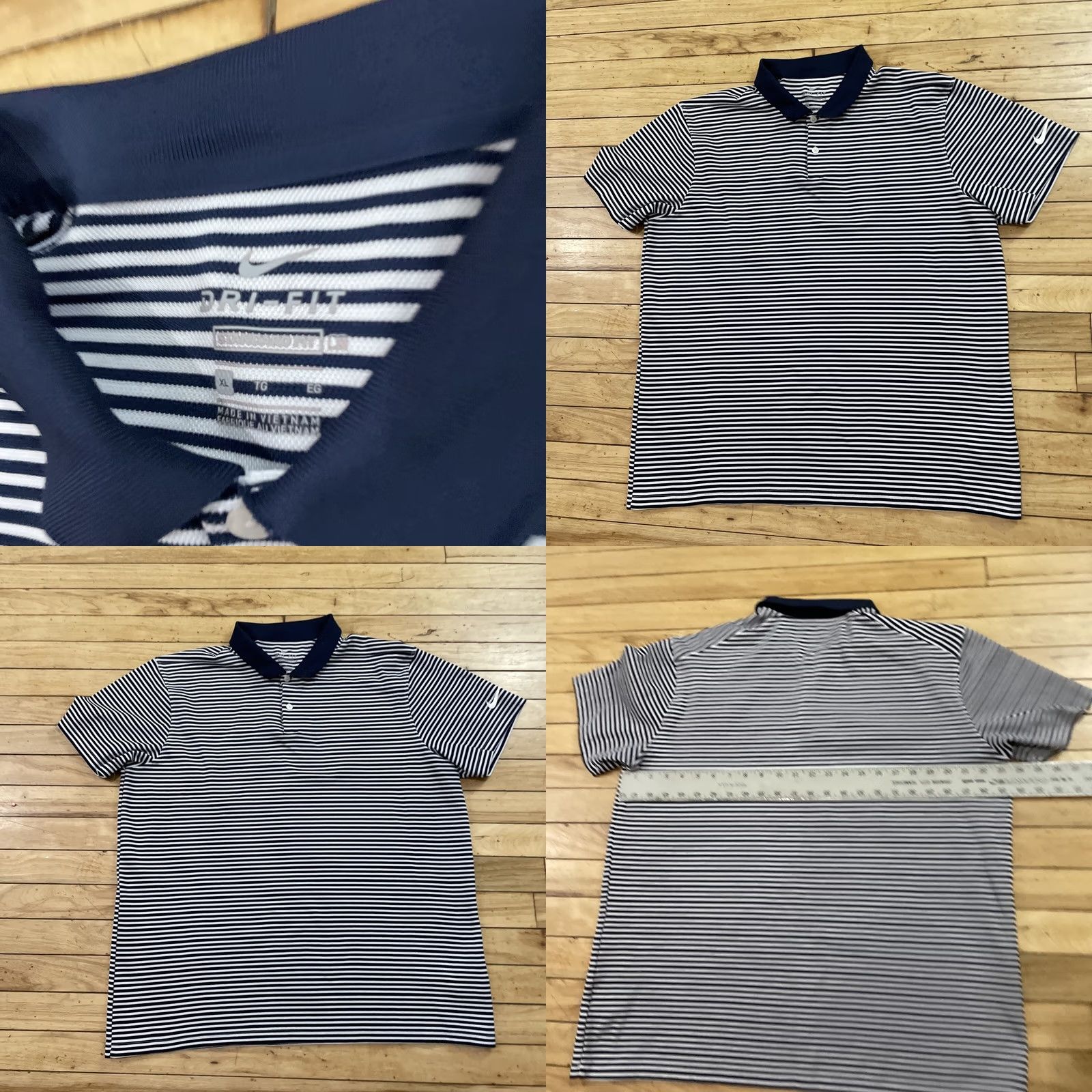 Nike Nike Dri-Fit Polo Shirt Men XL Blue Striped Preppy Old Money Sports Standard Fit Size US XL / EU 56 / 4 - 9 Thumbnail