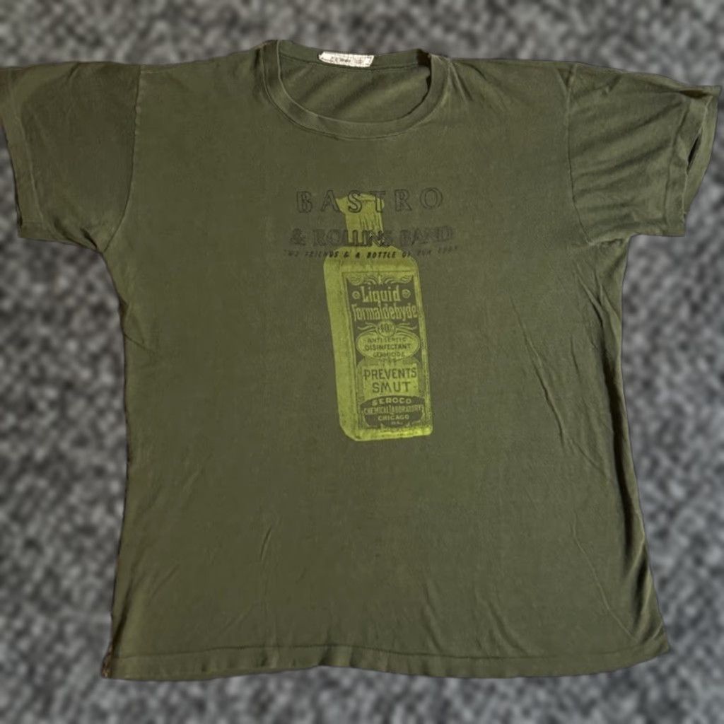 Vintage VINTAGE BASTRO & Rollins Band Tour Concert T Shirt XL Green 80s Band Punk Mens T-Shirt Size US XL / EU 56 / 4 - 1 Thumbnail
