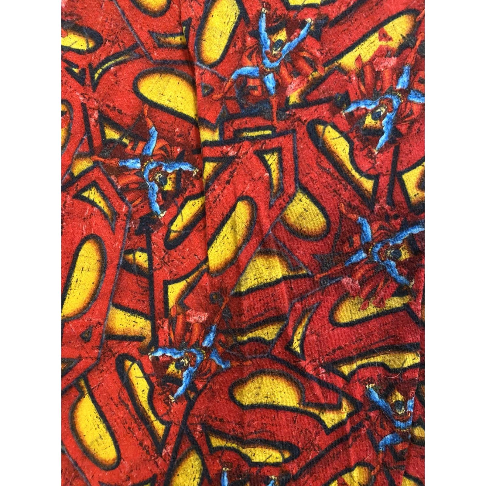 DC Comics VINTAGE Superman Logo All Over Pajama Pants DC Comics Men’s Size Large Red L Pajama Pants Size US 33 - 2 Thumbnail