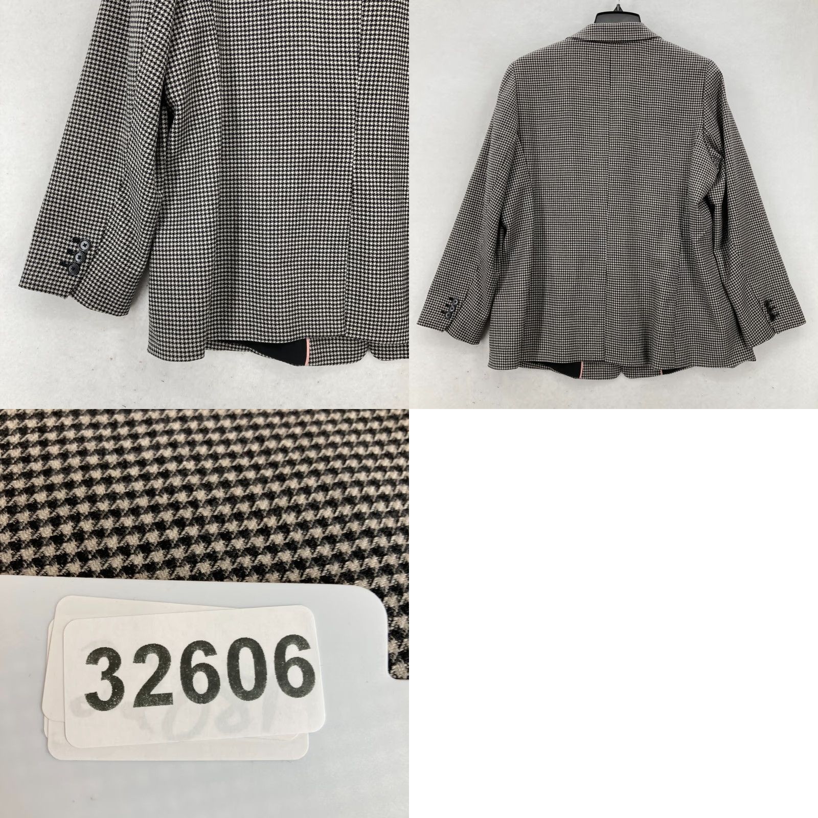 Talbots Talbots Blazer Women 16P Petite Wool Blend Houndstooth Brown One Button Italy Business Formal Workwear Lined Pockets Fall Spring Winter Size XXL / US 16-18 / IT 52-54 - 9 Thumbnail