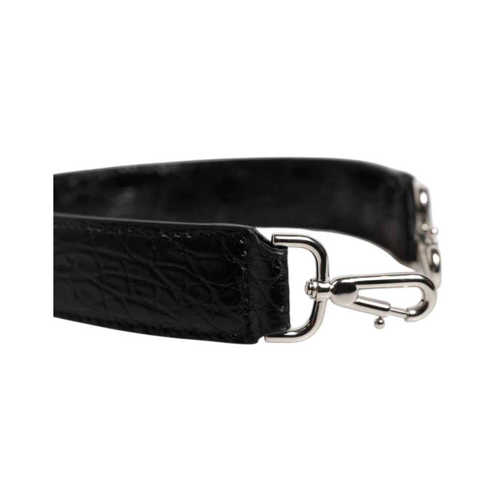 Dolce & Gabbana Dolce & Gabbana Black Alligator Leather Bag Shoulder Strap Size ONE SIZE - 3 Thumbnail